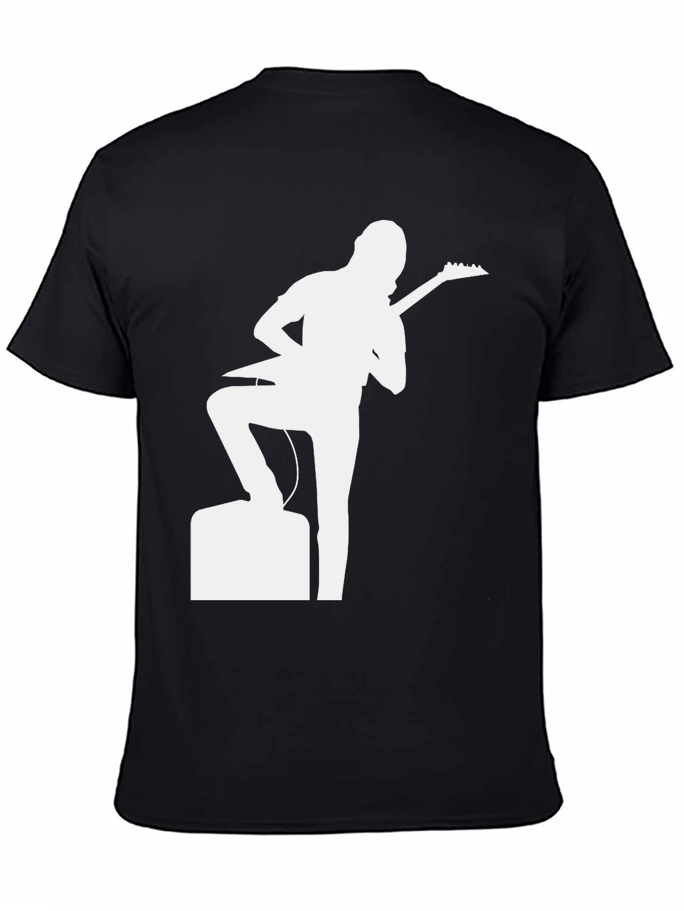 Guitar Player Graphic Tee - Black Cotton T-Shirt