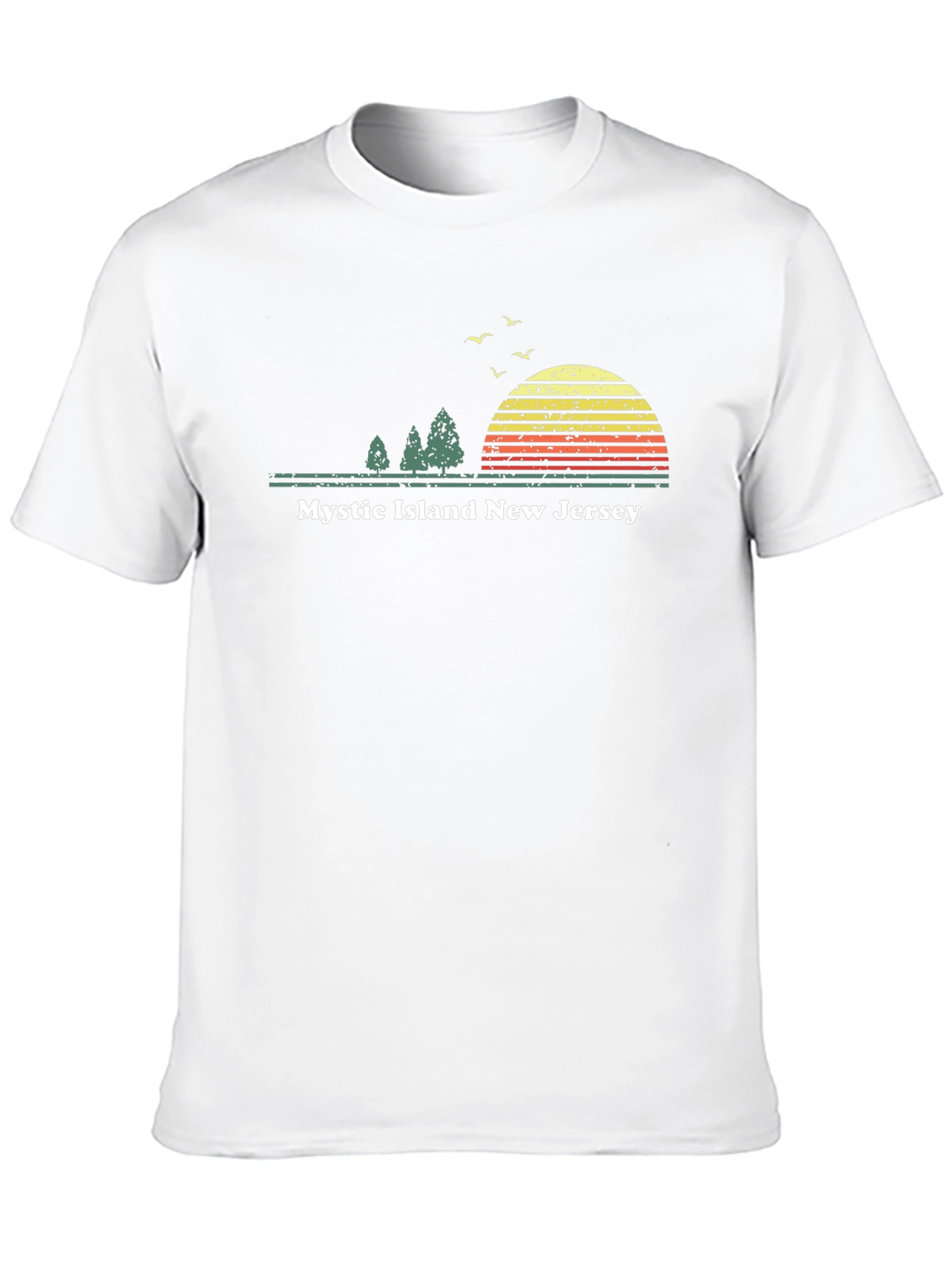 Mystic Island NJ T-Shirt Sunset Graphic Tee