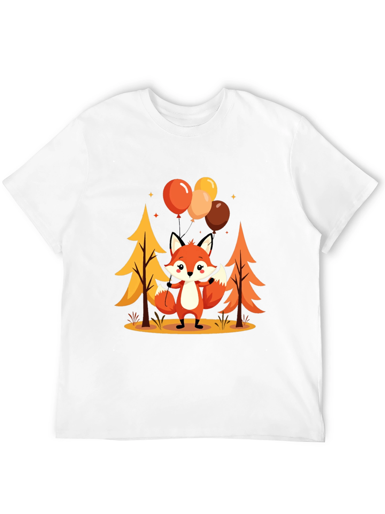 Cute Fox Graphic Tee - Mens Black T-Shirt
