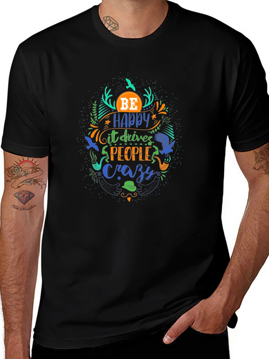 Be Happy T-Shirt - Colorful Graphic Tee