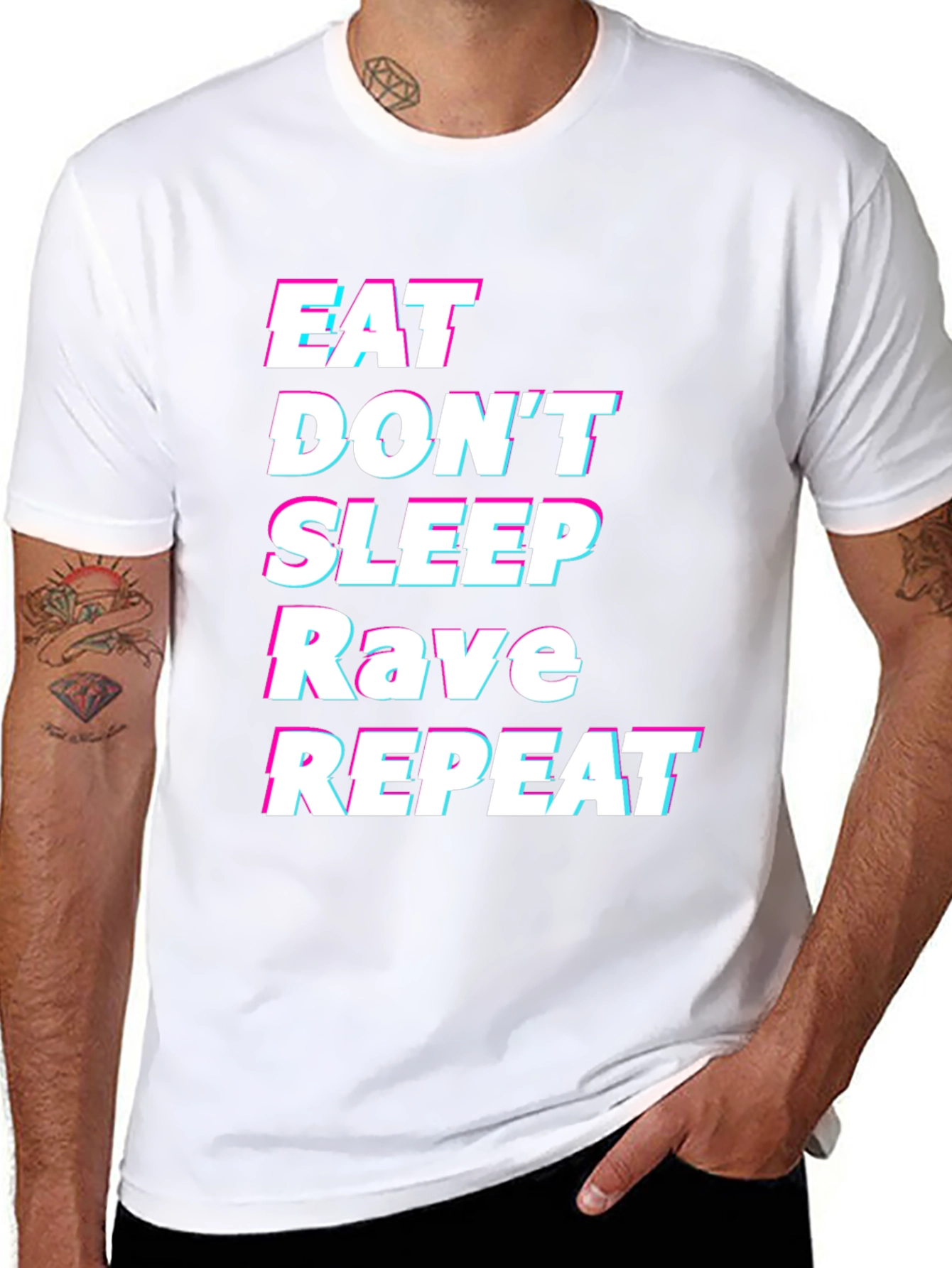Eat Sleep Rave Repeat Graphic Tee