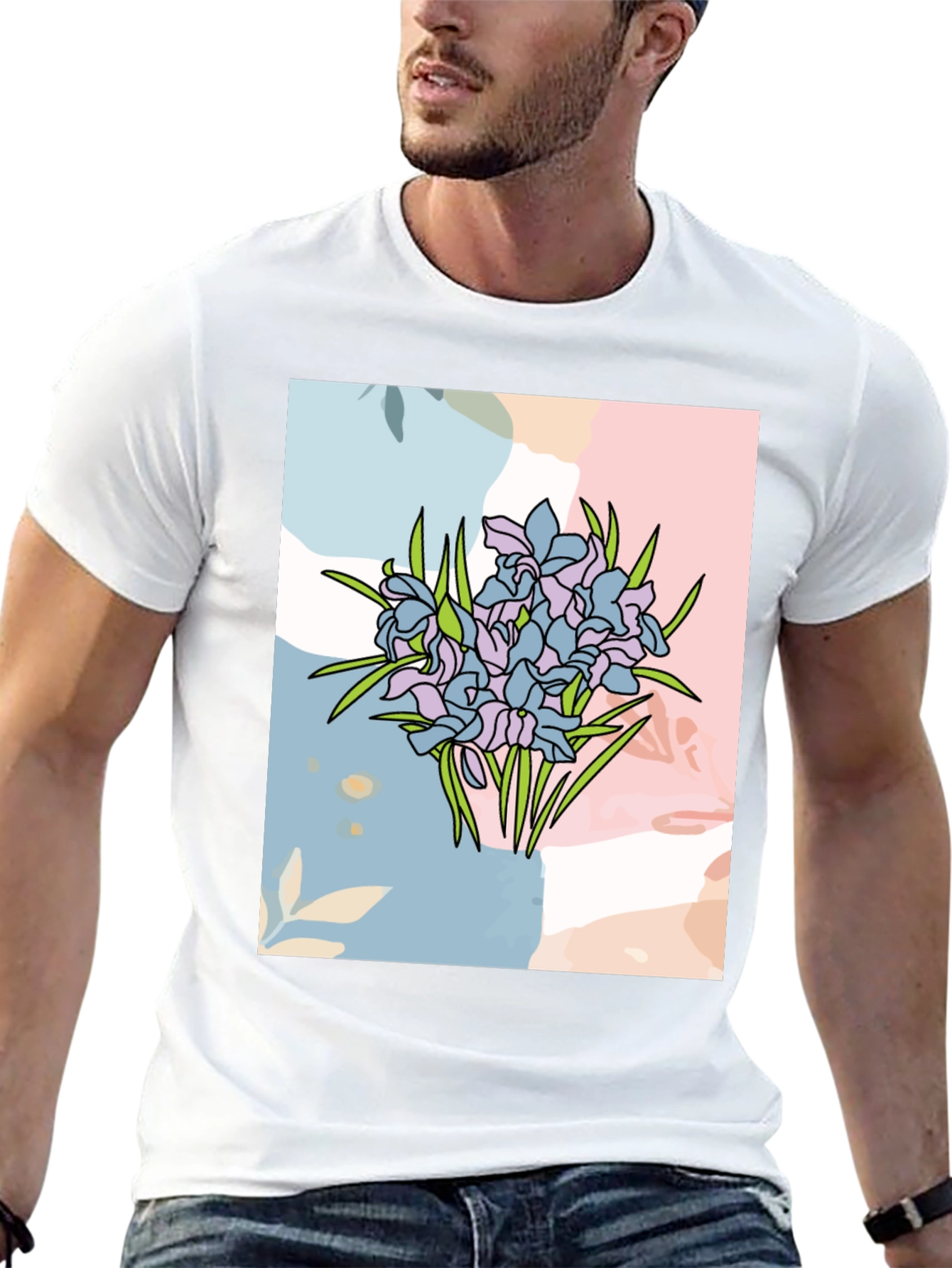 Floral Graphic Tee - Abstract Flower Design