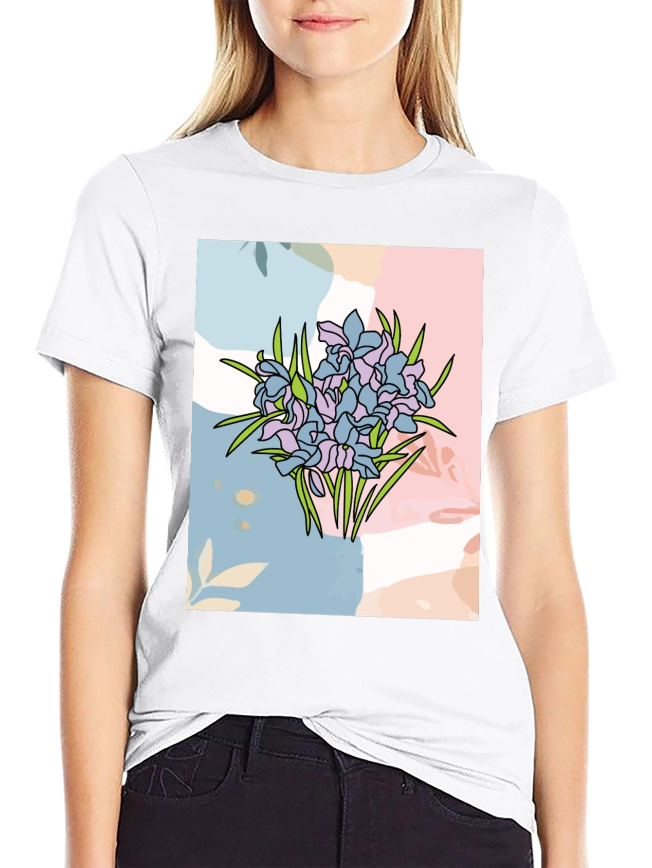 Floral Graphic Tee - Abstract Flower Design