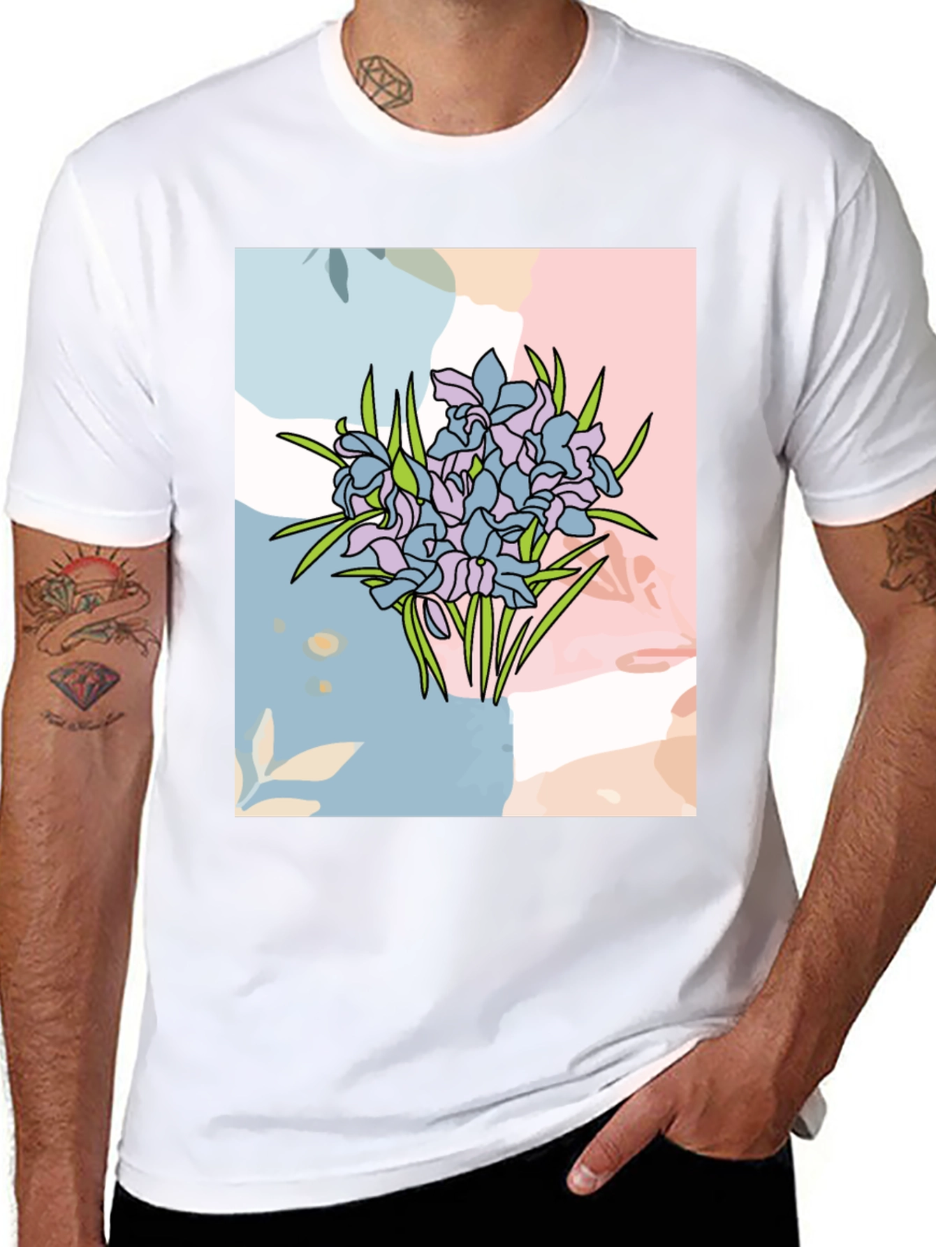 Floral Graphic Tee - Abstract Flower Design