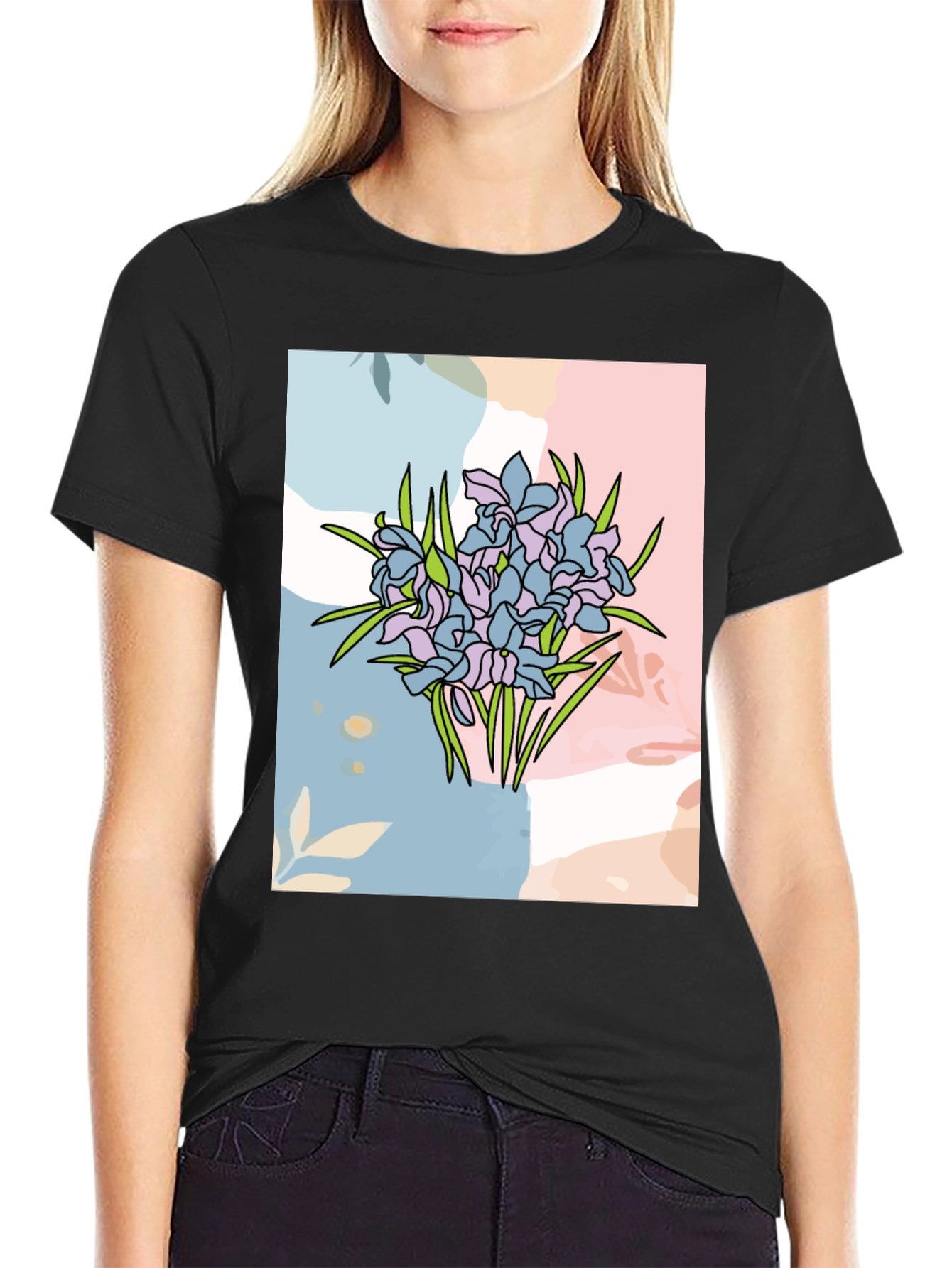 Floral Graphic Tee - Abstract Flower Design