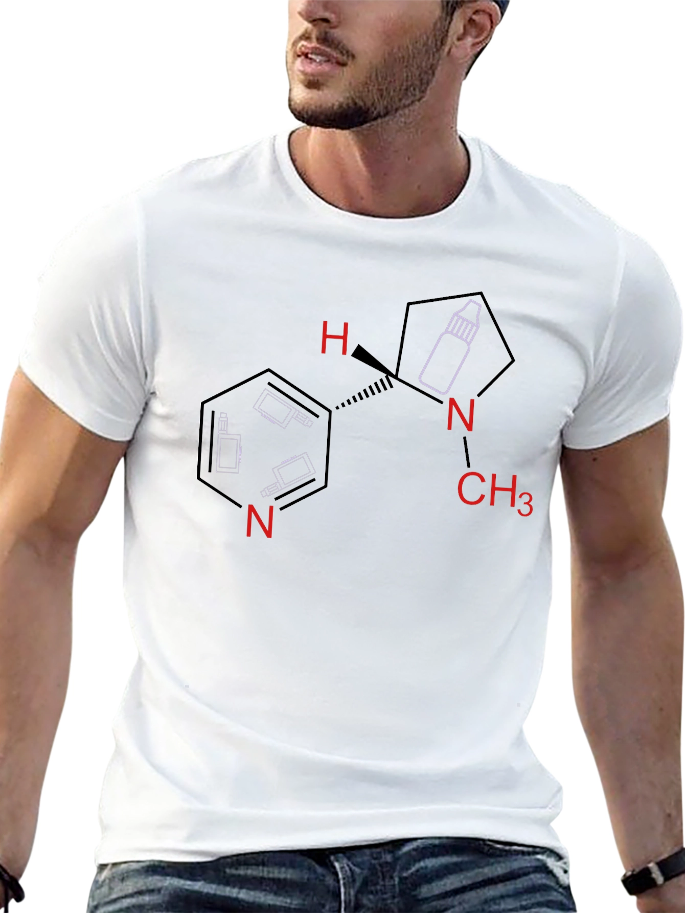 Vaping Molecule Graphic T-Shirt - Unique Design