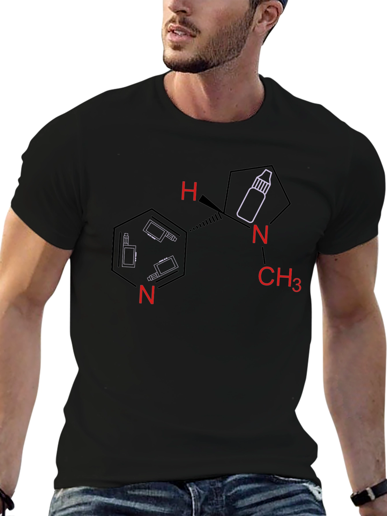 Vaping Molecule Graphic T-Shirt - Unique Design