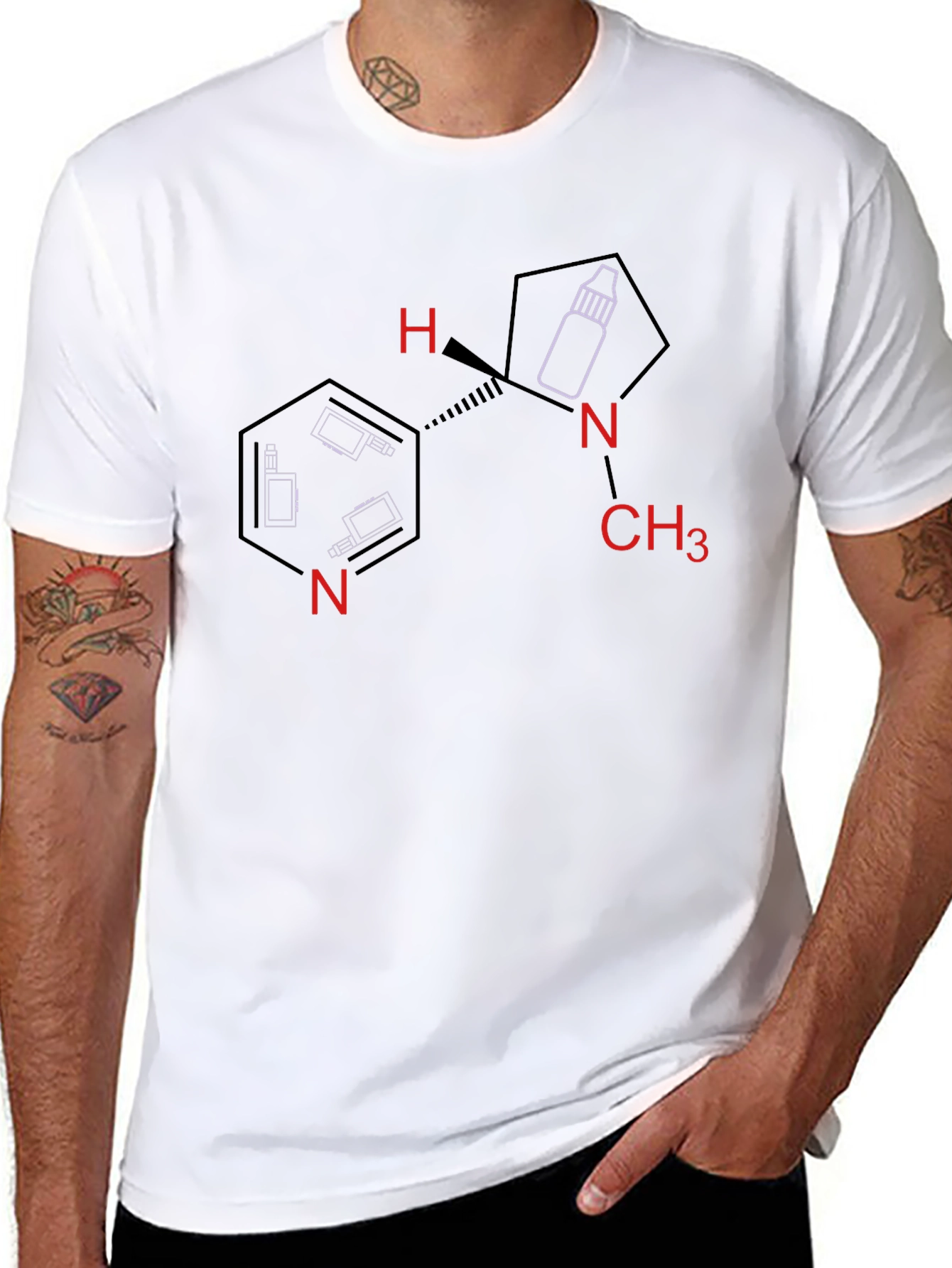 Vaping Molecule Graphic T-Shirt - Unique Design