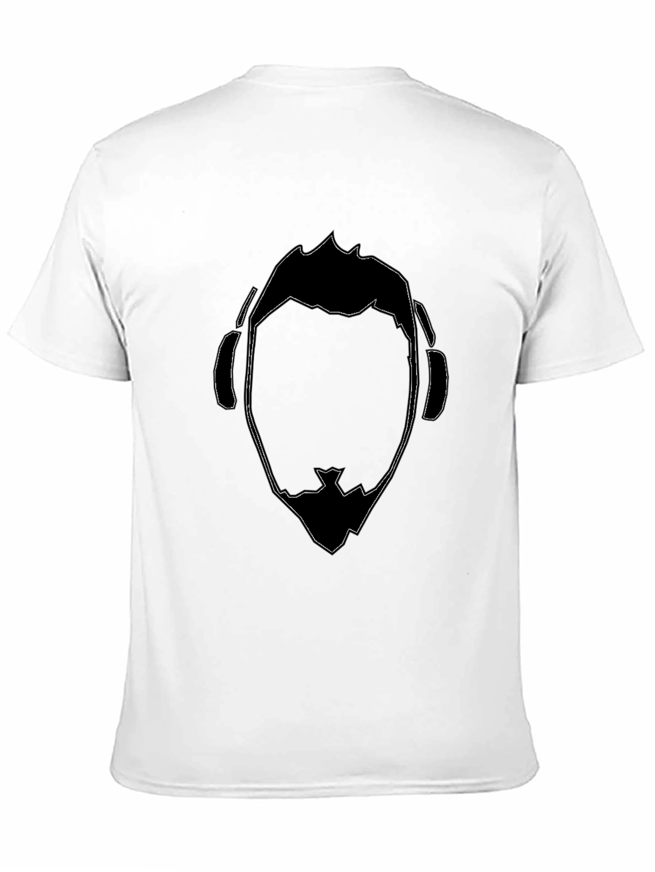 Abstract DJ Face Graphic Tee - Black Cotton T-Shirt