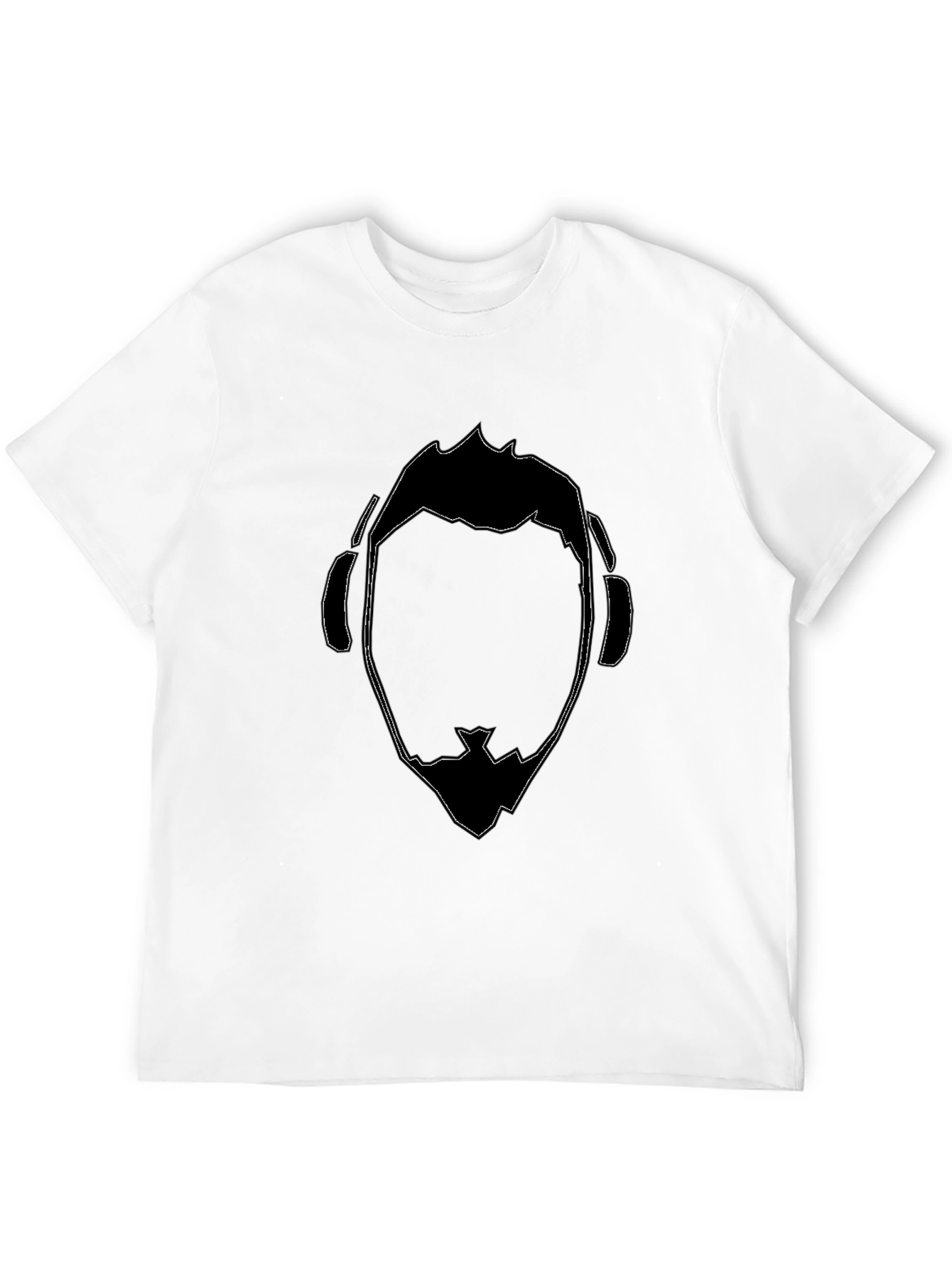 Abstract DJ Face Graphic Tee - Black Cotton T-Shirt