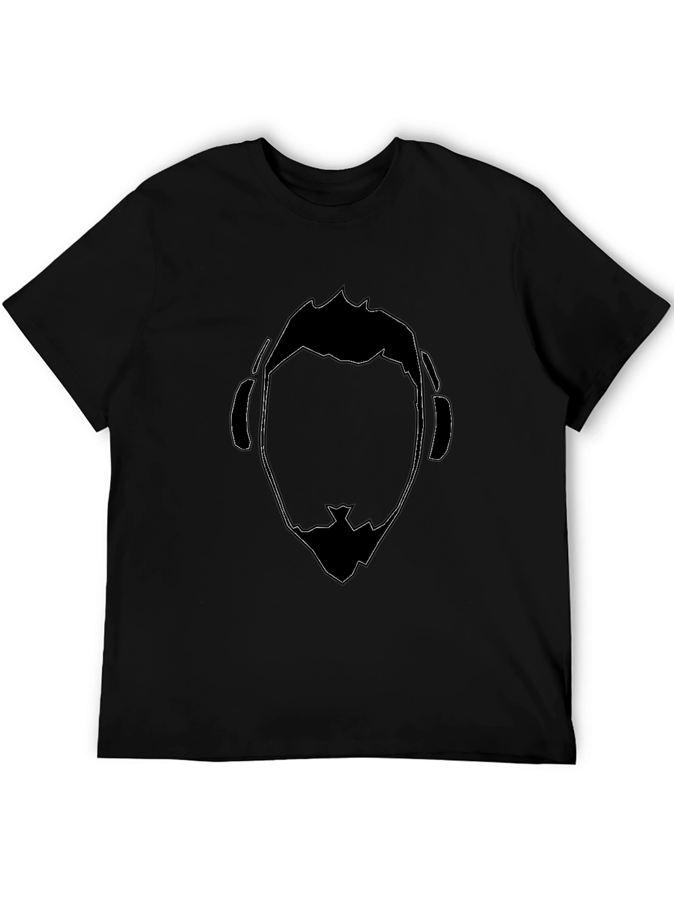 Abstract DJ Face Graphic Tee - Black Cotton T-Shirt