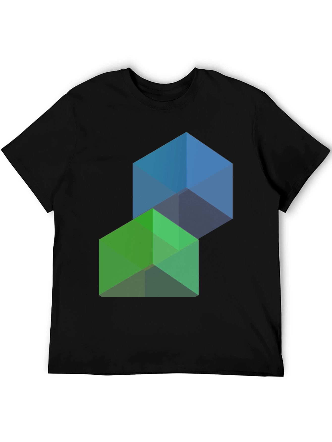 Geometric Cube Graphic Tee - Modern Style
