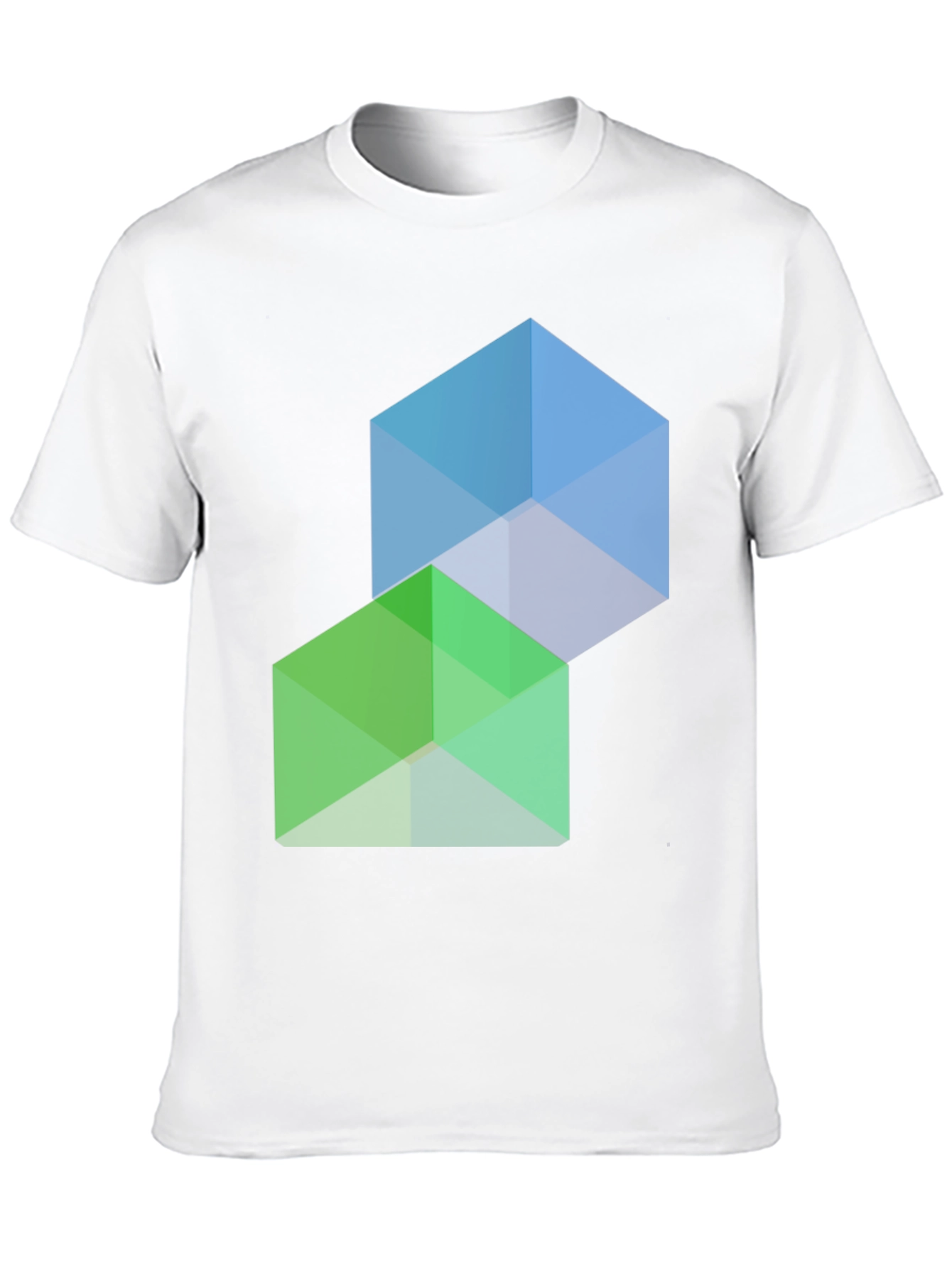 Geometric Cube Graphic Tee - Modern Style