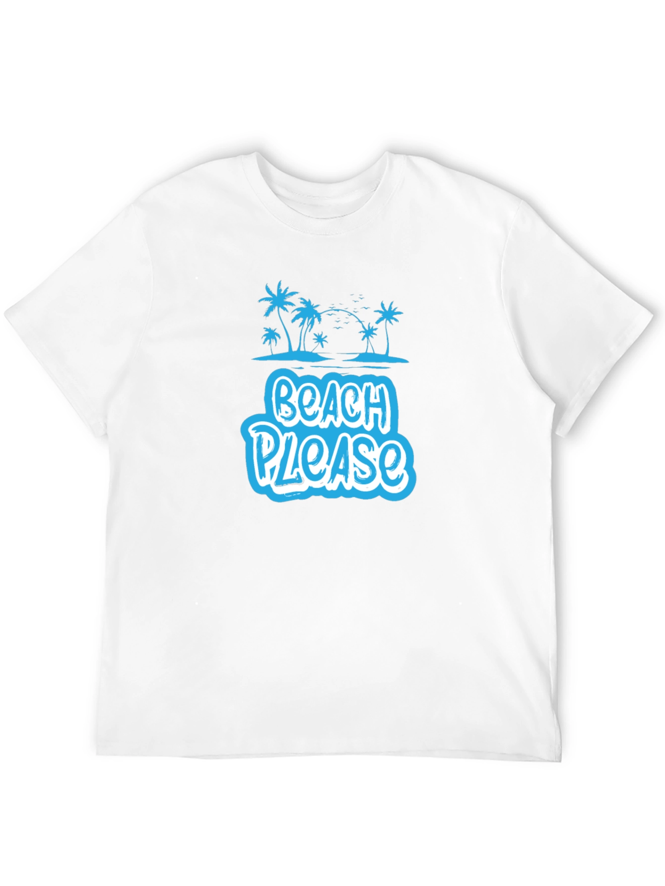 Beach Please Graphic Tee - Black Cotton Shirt