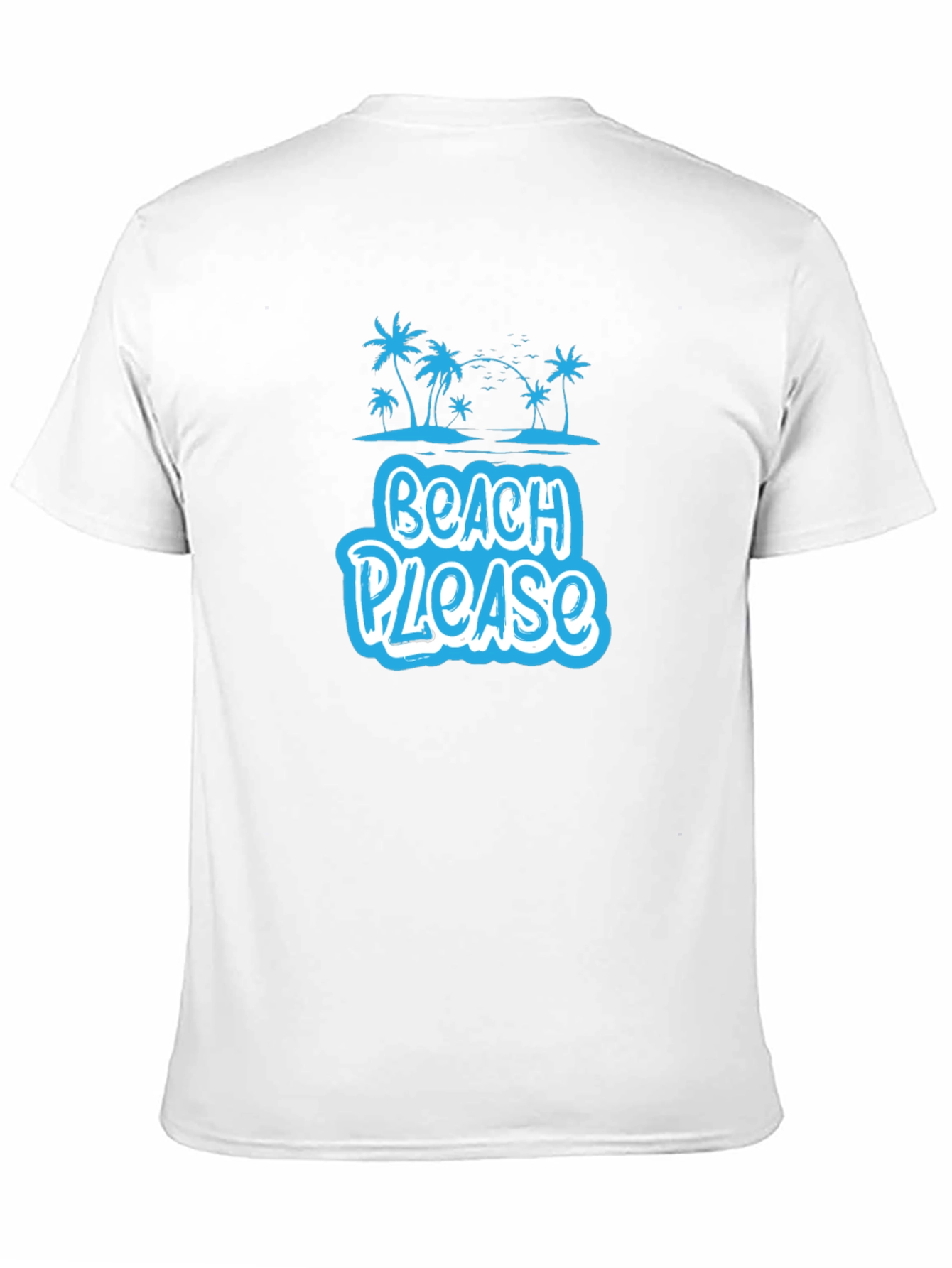 Beach Please Graphic Tee - Black Cotton Shirt