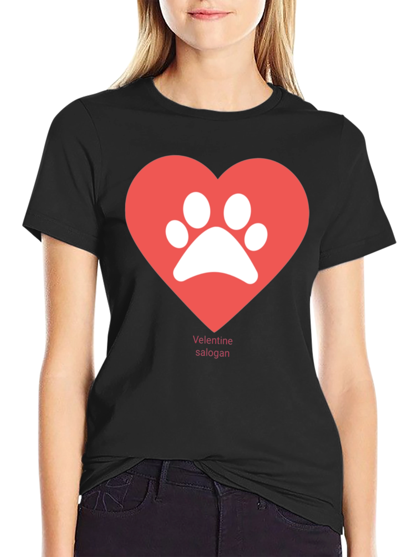 Paw Print Heart T-Shirt - Valentines Day