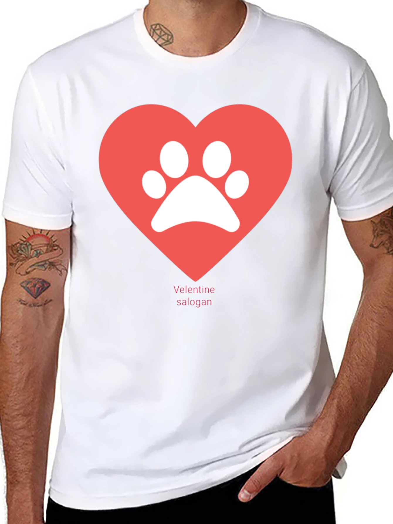 Paw Print Heart T-Shirt - Valentines Day