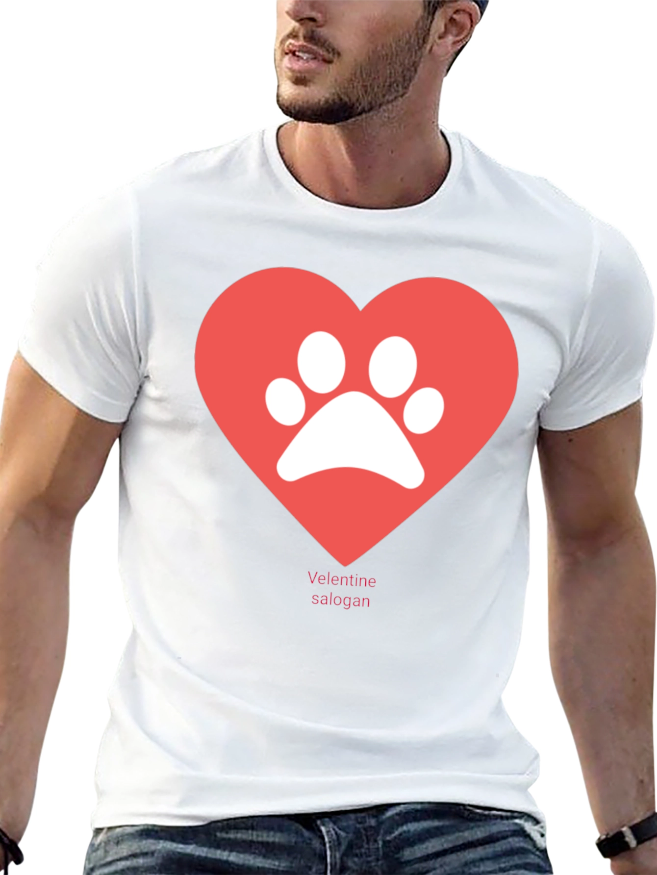 Paw Print Heart T-Shirt - Valentines Day