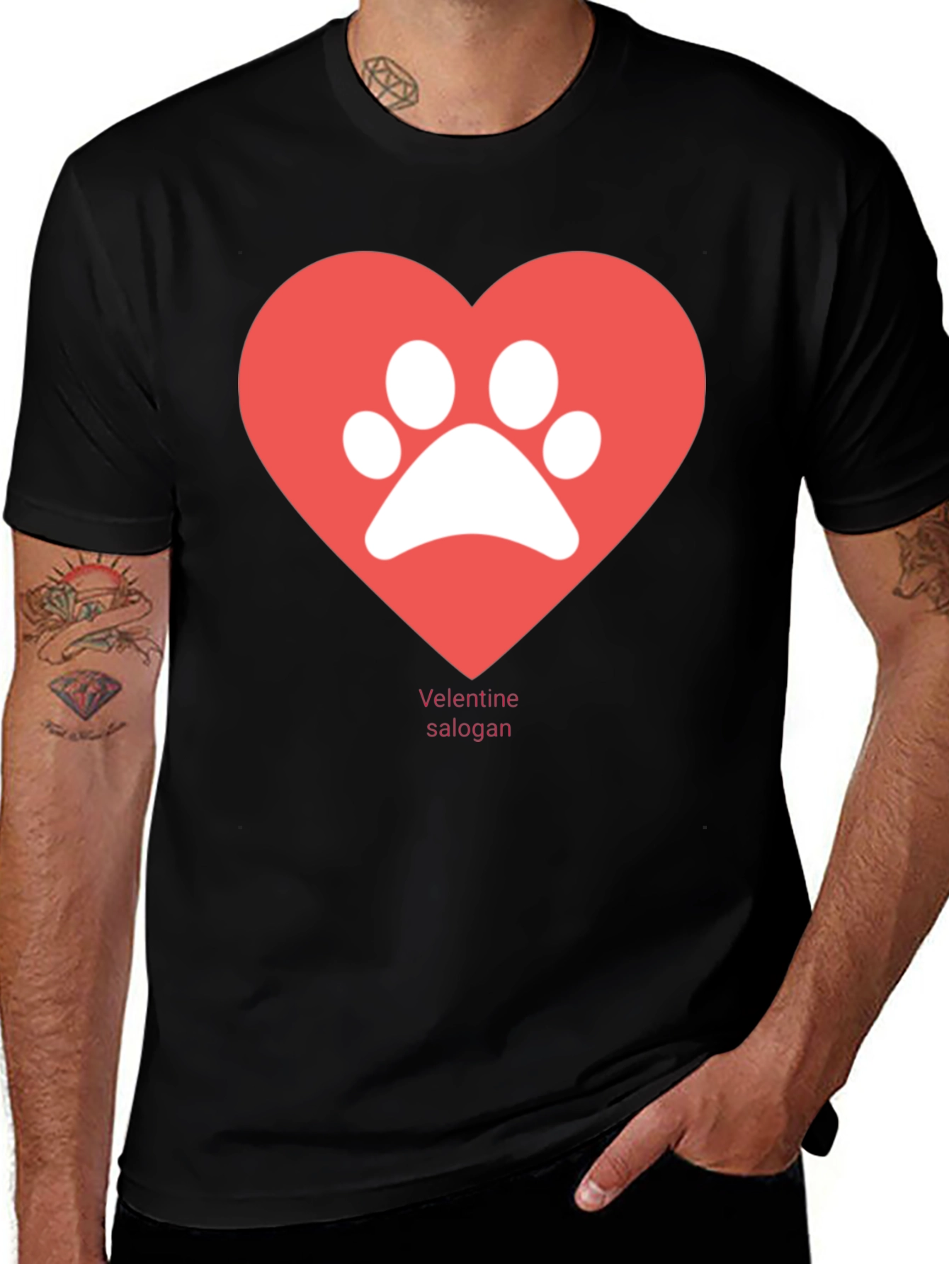 Paw Print Heart T-Shirt - Valentines Day
