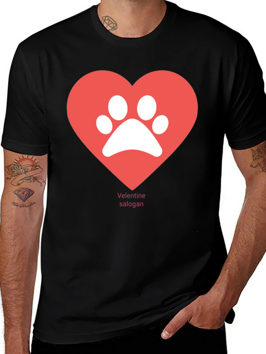 Paw Print Heart T-Shirt - Valentines Day