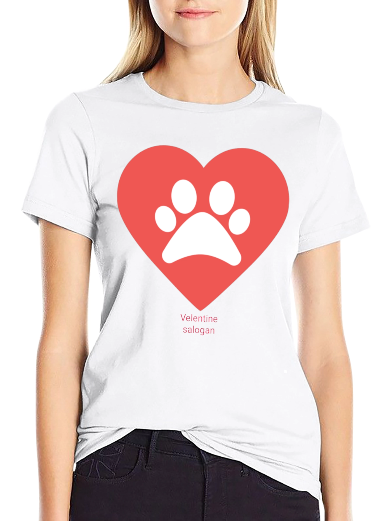 Paw Print Heart T-Shirt - Valentines Day