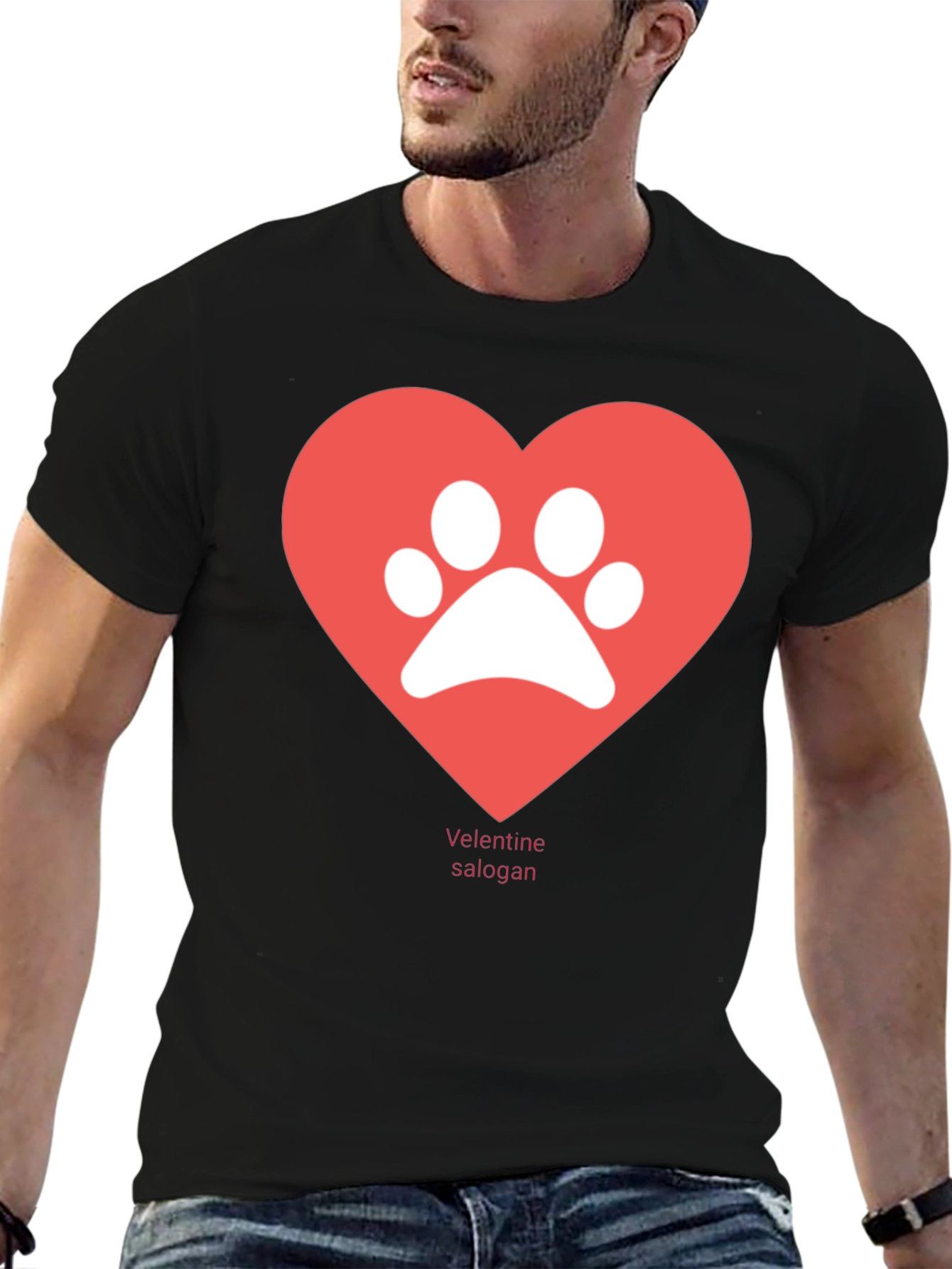 Paw Print Heart T-Shirt - Valentines Day