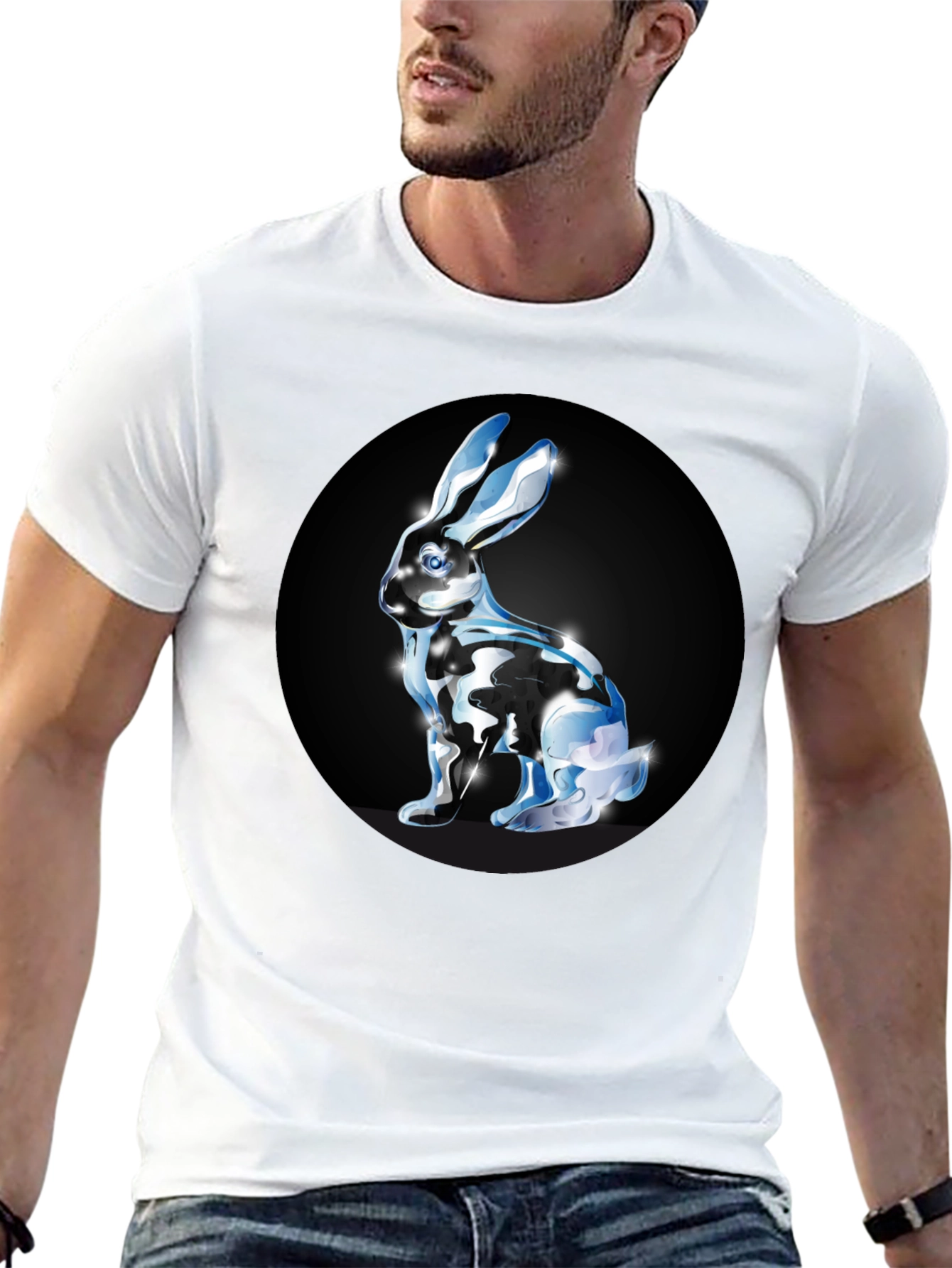 Rabbit Graphic Black T-Shirt