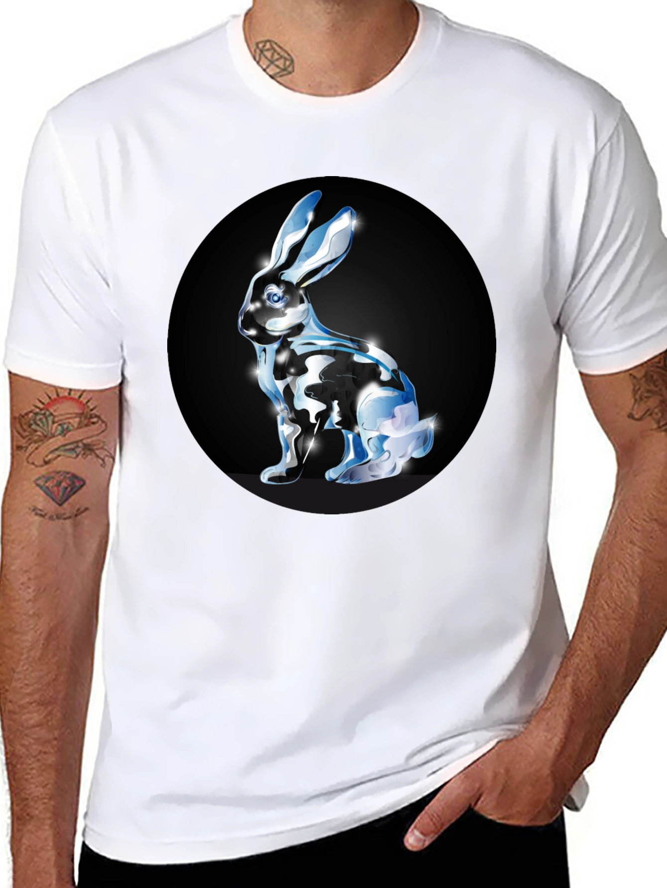 Rabbit Graphic Black T-Shirt
