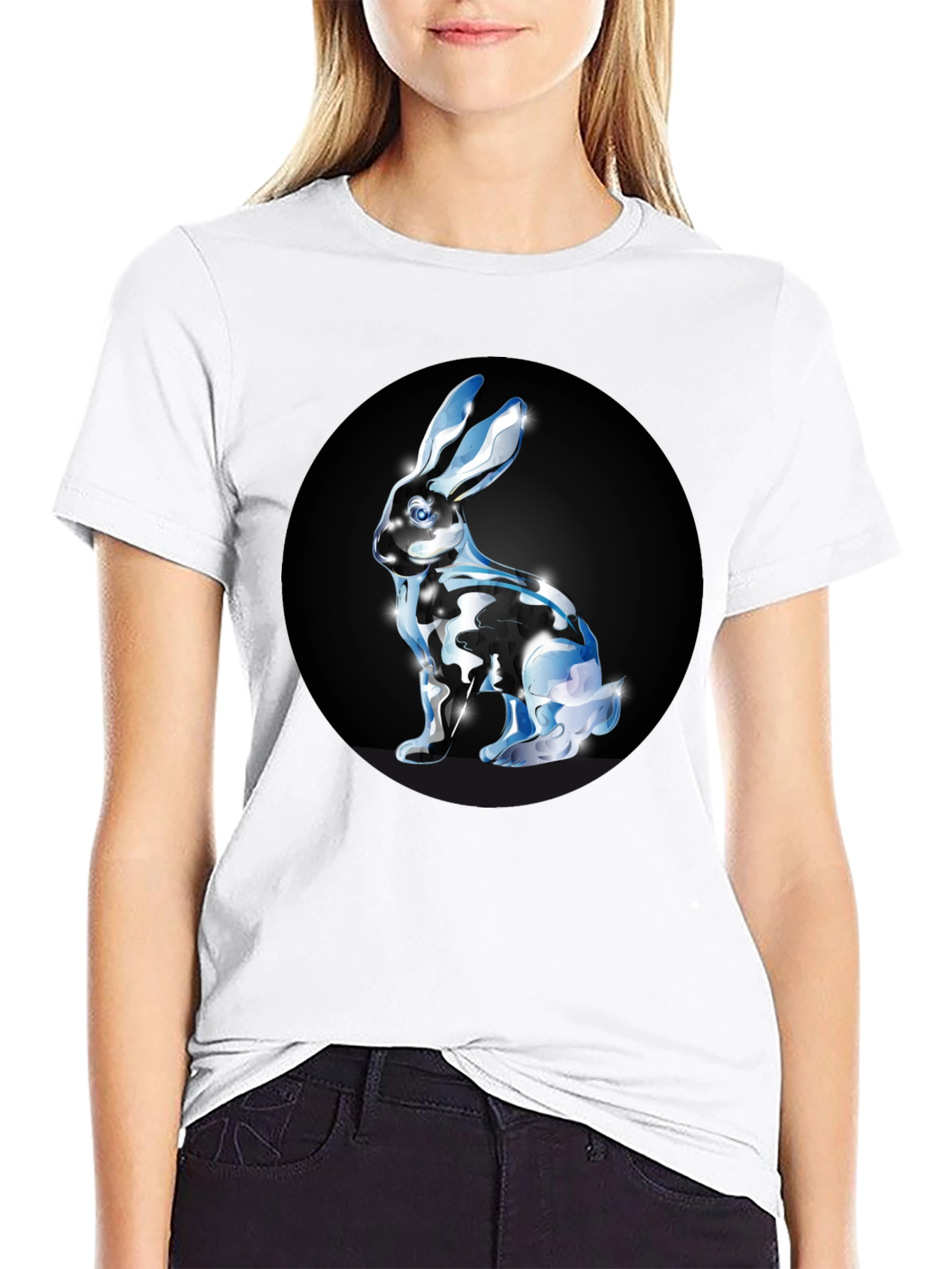 Rabbit Graphic Black T-Shirt