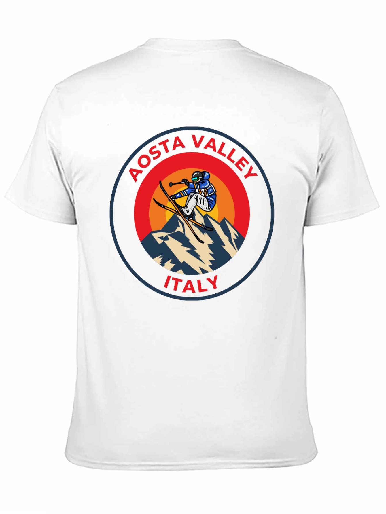 Aosta Valley Italy Skier Graphic T-Shirt