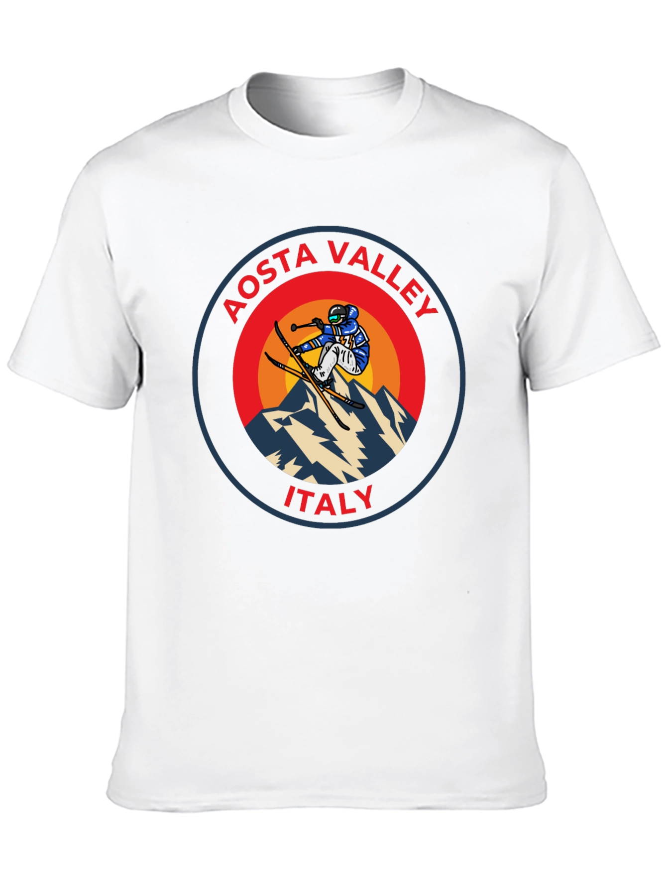 Aosta Valley Italy Skier Graphic T-Shirt