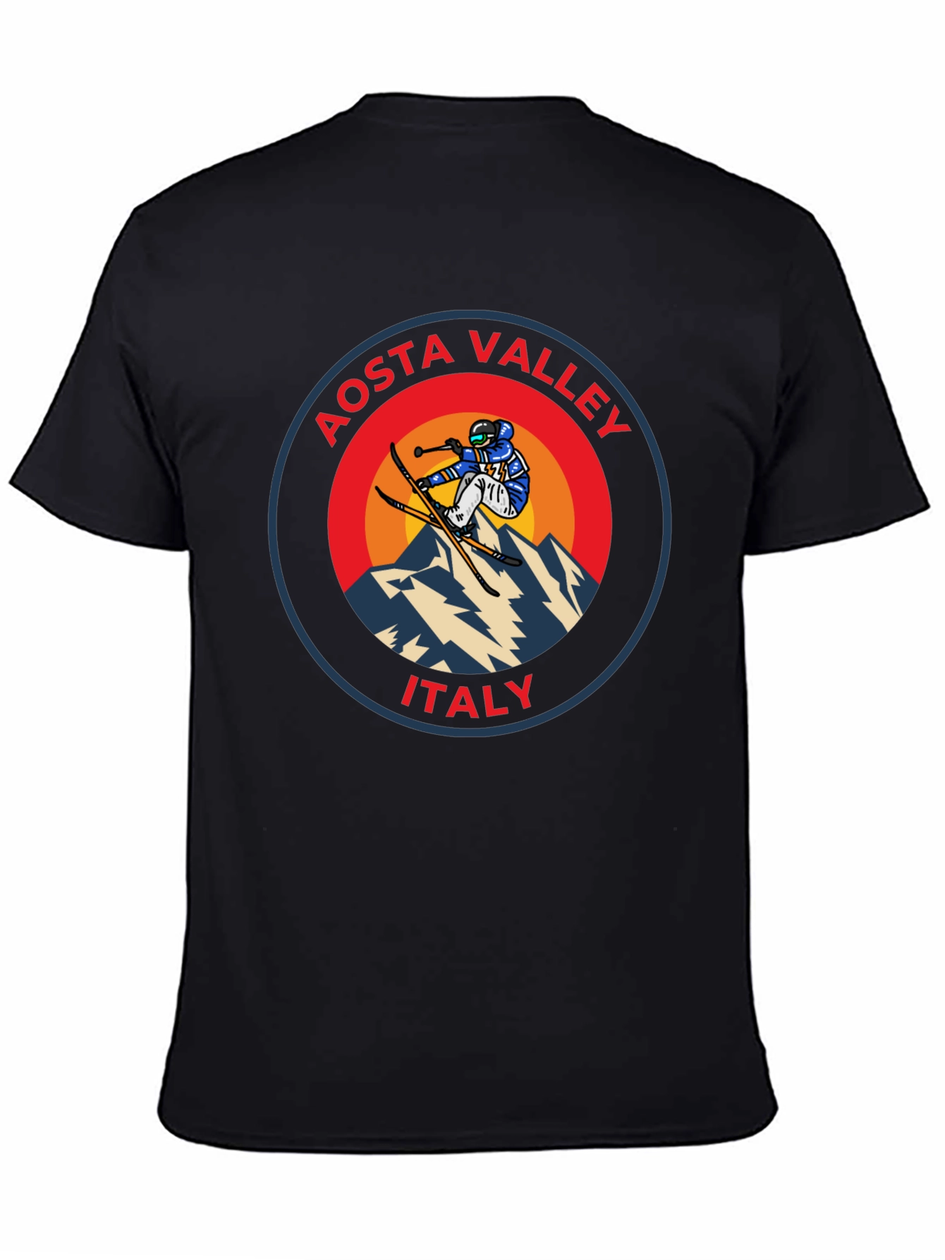 Aosta Valley Italy Skier Graphic T-Shirt