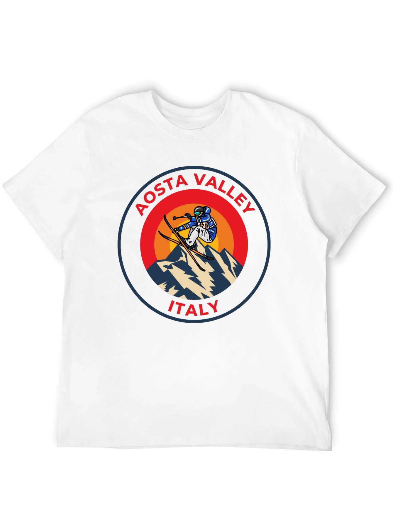 Aosta Valley Italy Skier Graphic T-Shirt