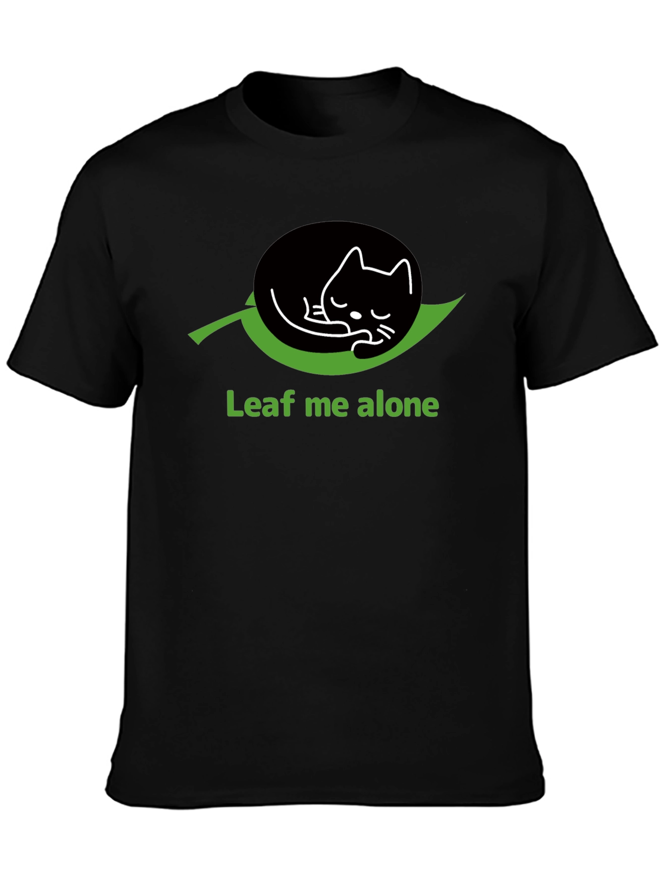 Leaf Me Alone Cat T-Shirt - Funny Graphic Tee