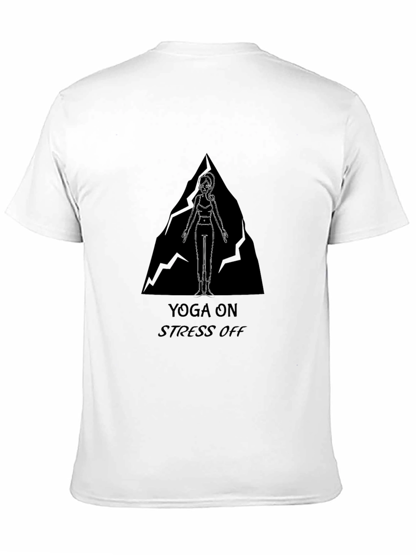 Yoga On Stress Off Black Graphic Tee