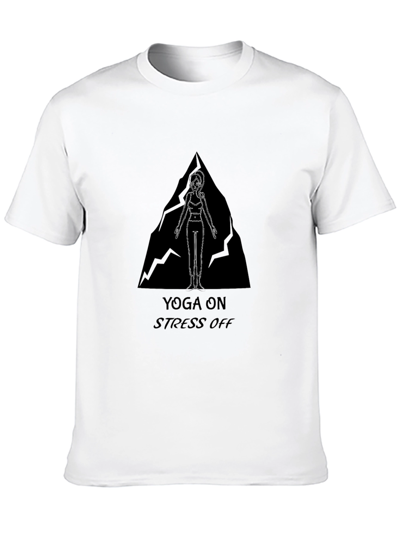 Yoga On Stress Off Black Graphic Tee