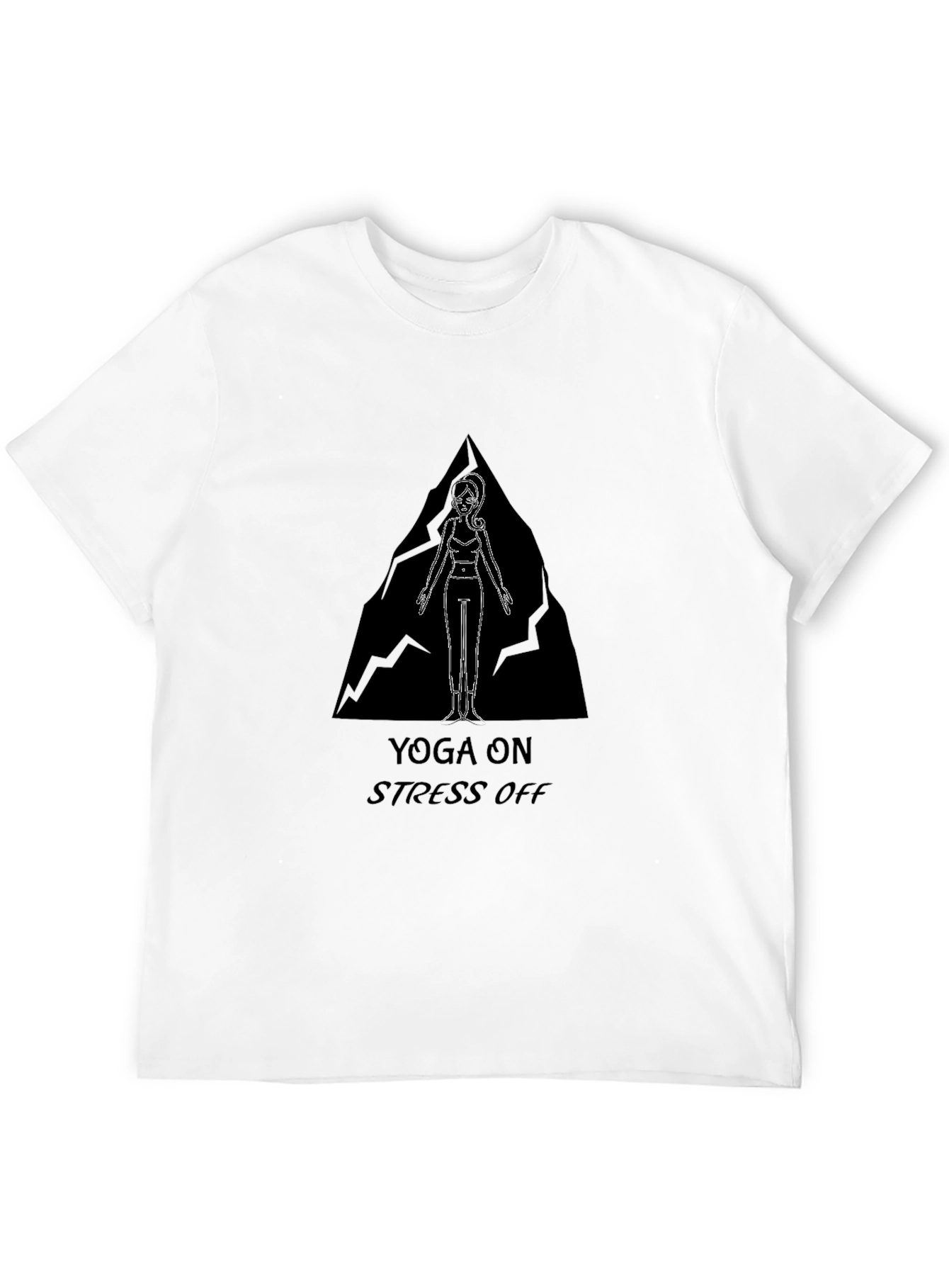 Yoga On Stress Off Black Graphic Tee
