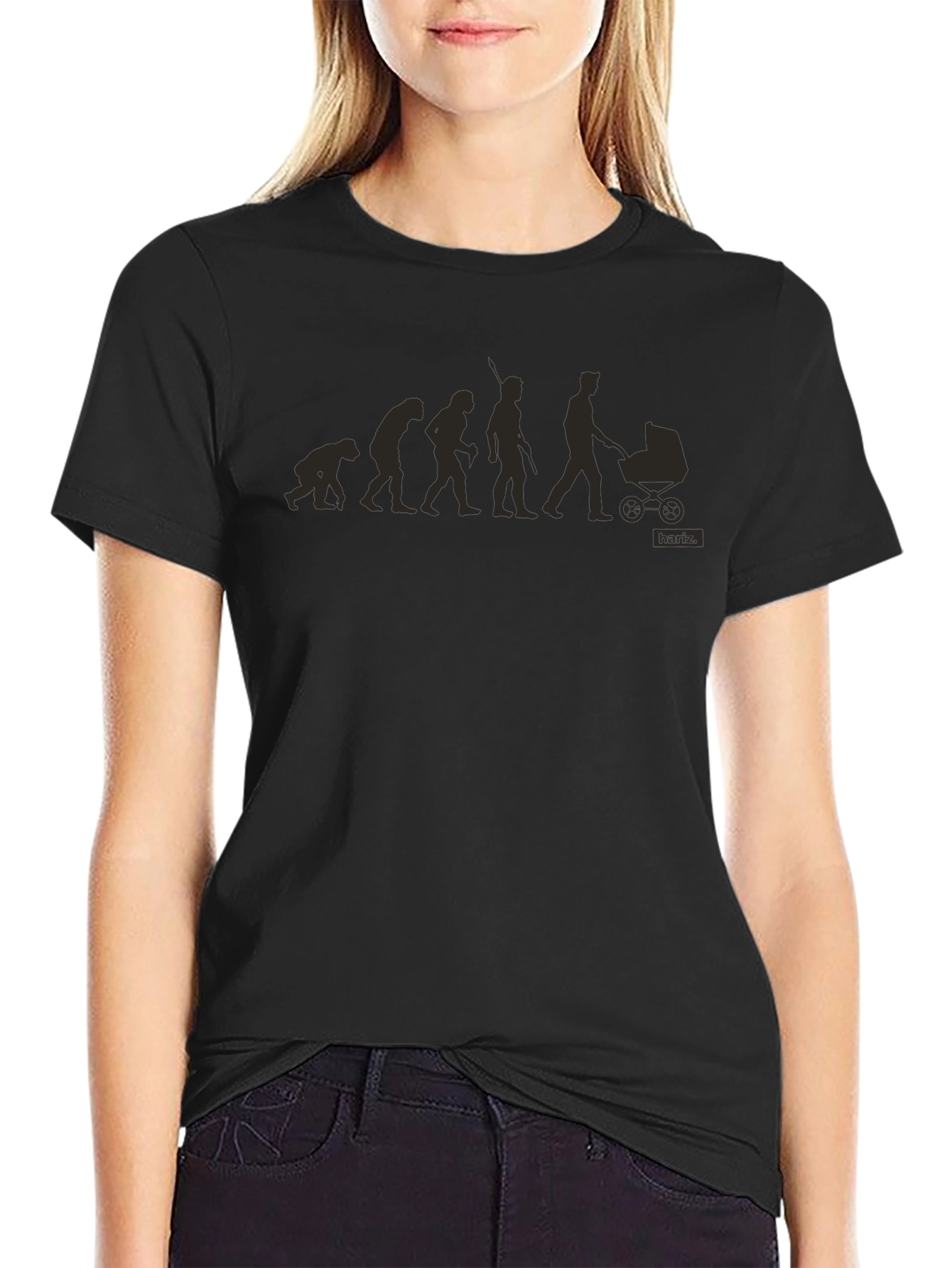 Evolution of Dad Black T-Shirt - Funny Fatherhood Tee