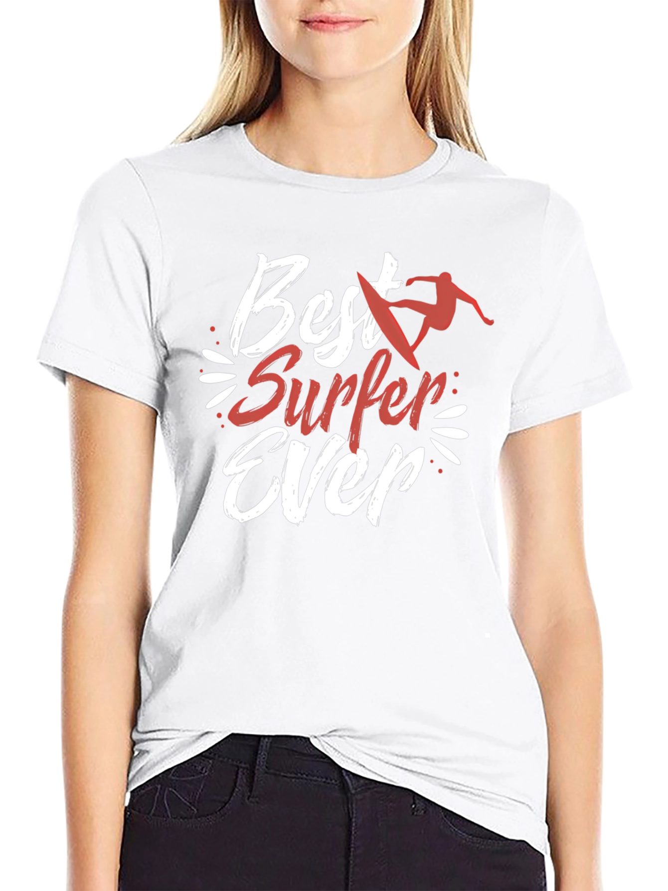 Best Surfer Ever Graphic Tee - Black Cotton T-Shirt