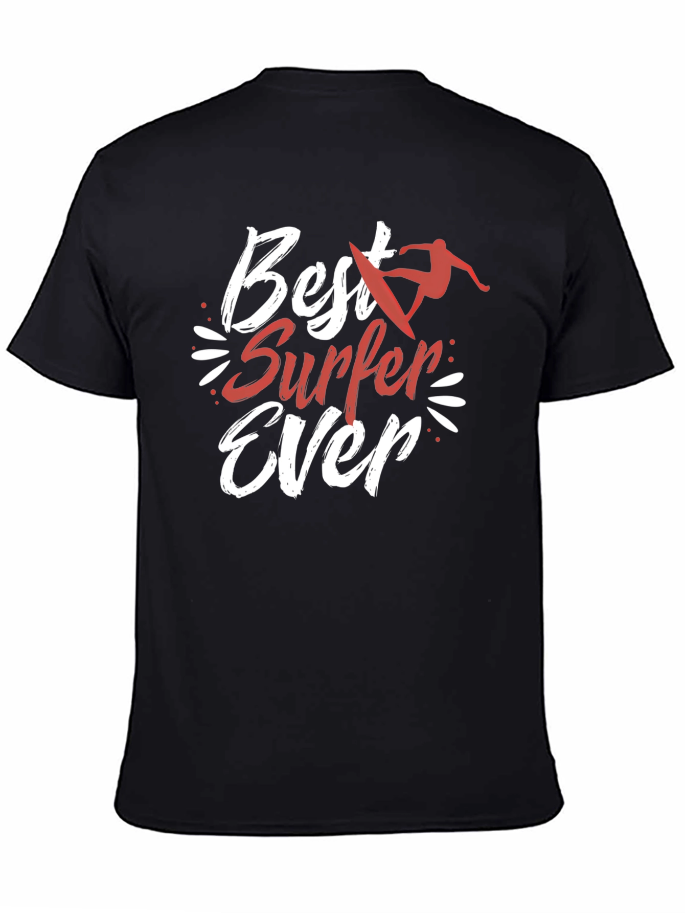 Best Surfer Ever Graphic Tee - Black Cotton T-Shirt