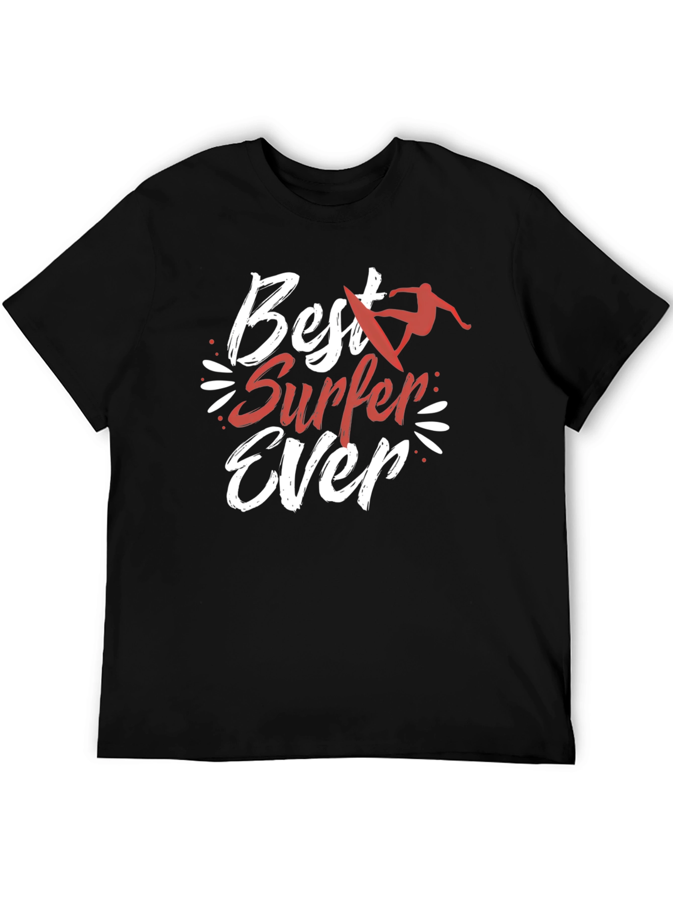 Best Surfer Ever Graphic Tee - Black Cotton T-Shirt