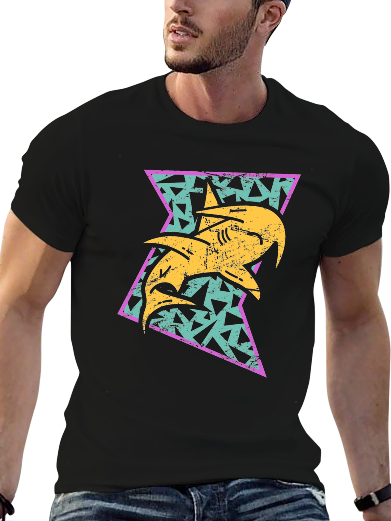 Retro Shark Triangle Graphic Tee