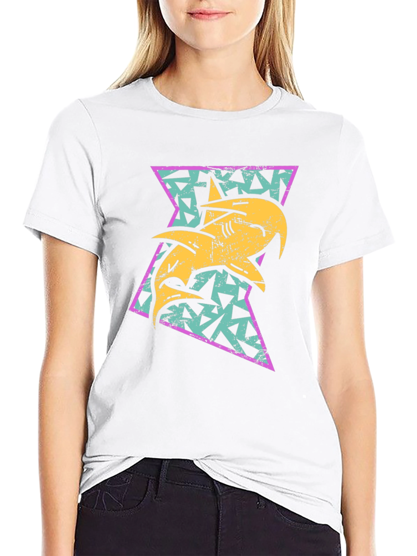 Retro Shark Triangle Graphic Tee