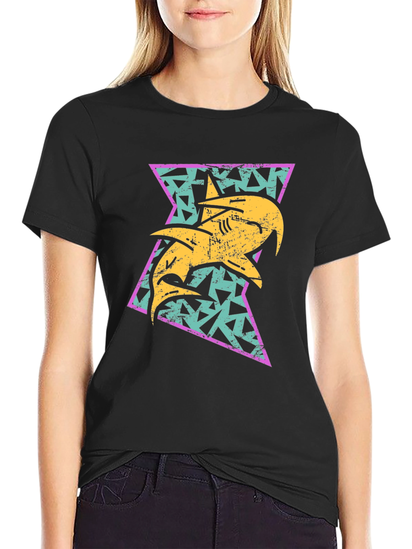 Retro Shark Triangle Graphic Tee
