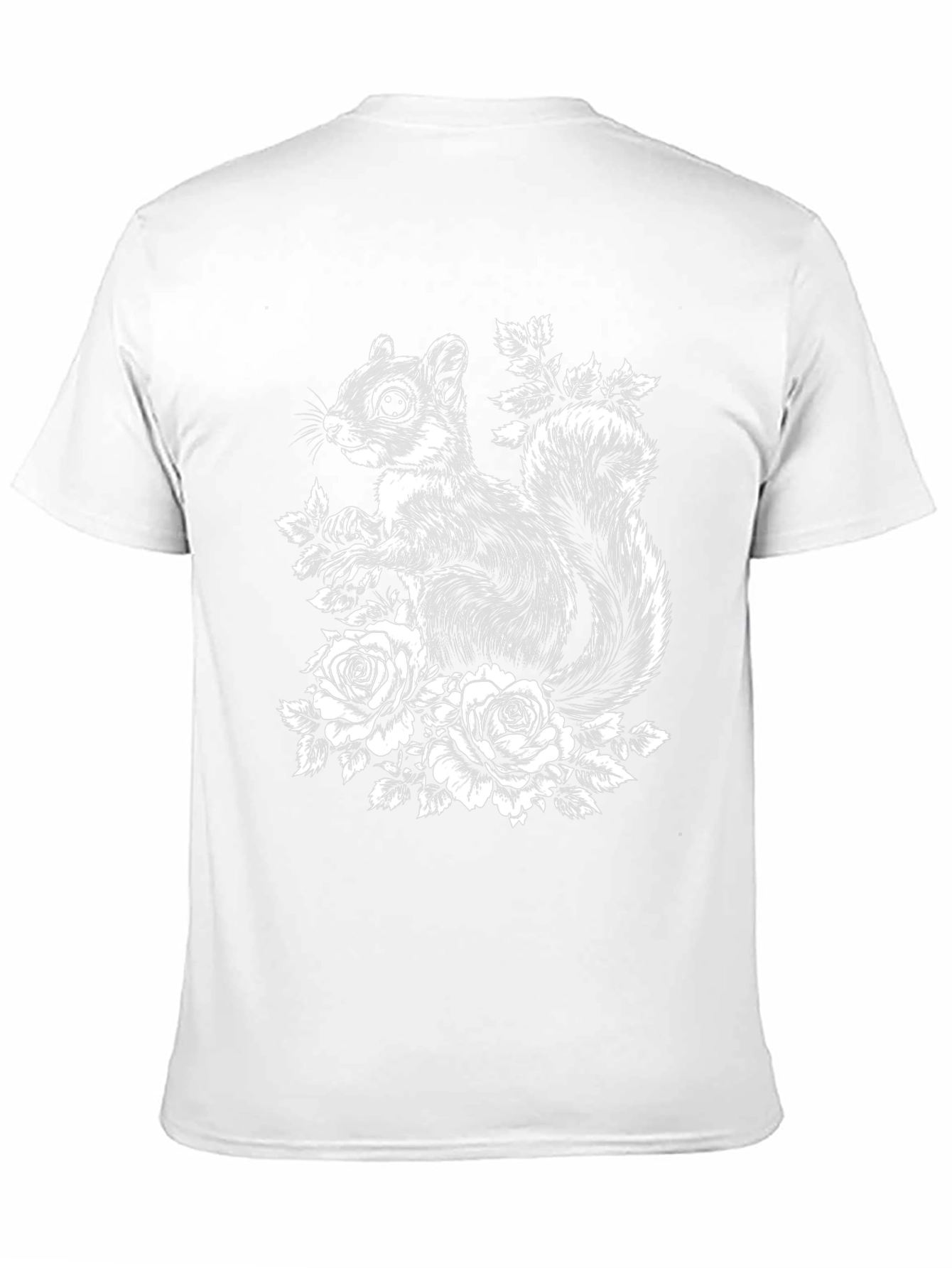 Squirrel & Roses Graphic Tee - Black Cotton Blend