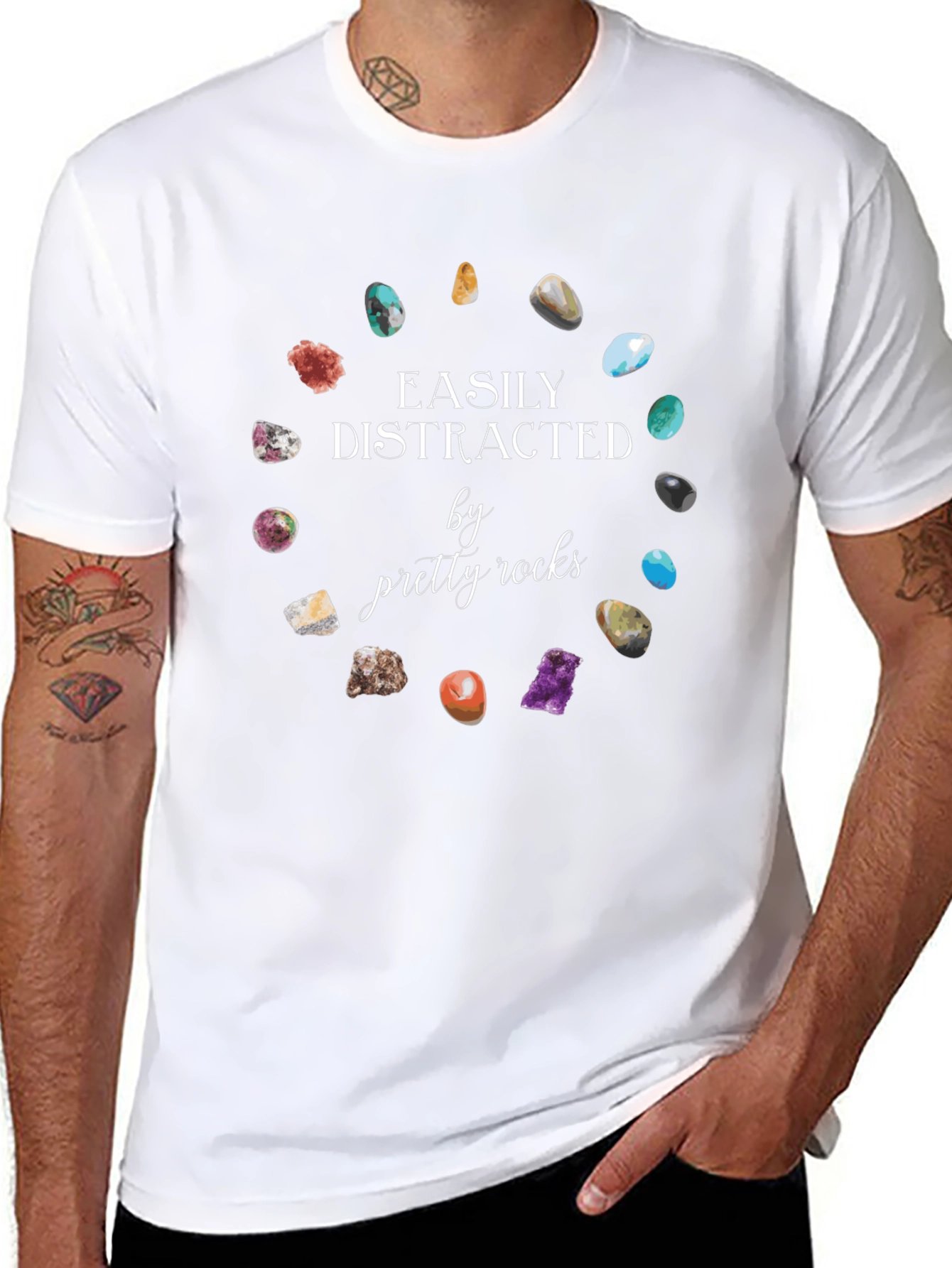 Easily Distracted by Pretty Rocks T-Shirt