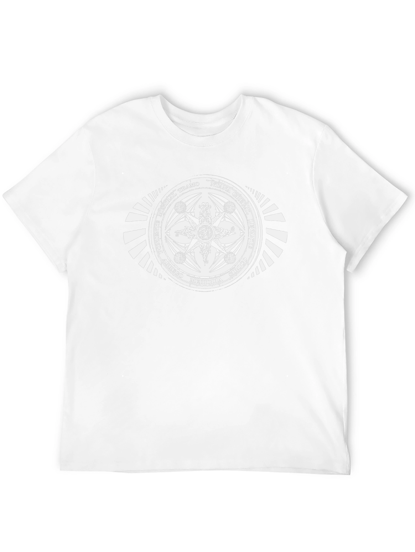 Unique Compass Rose Graphic Tee - Black Cotton