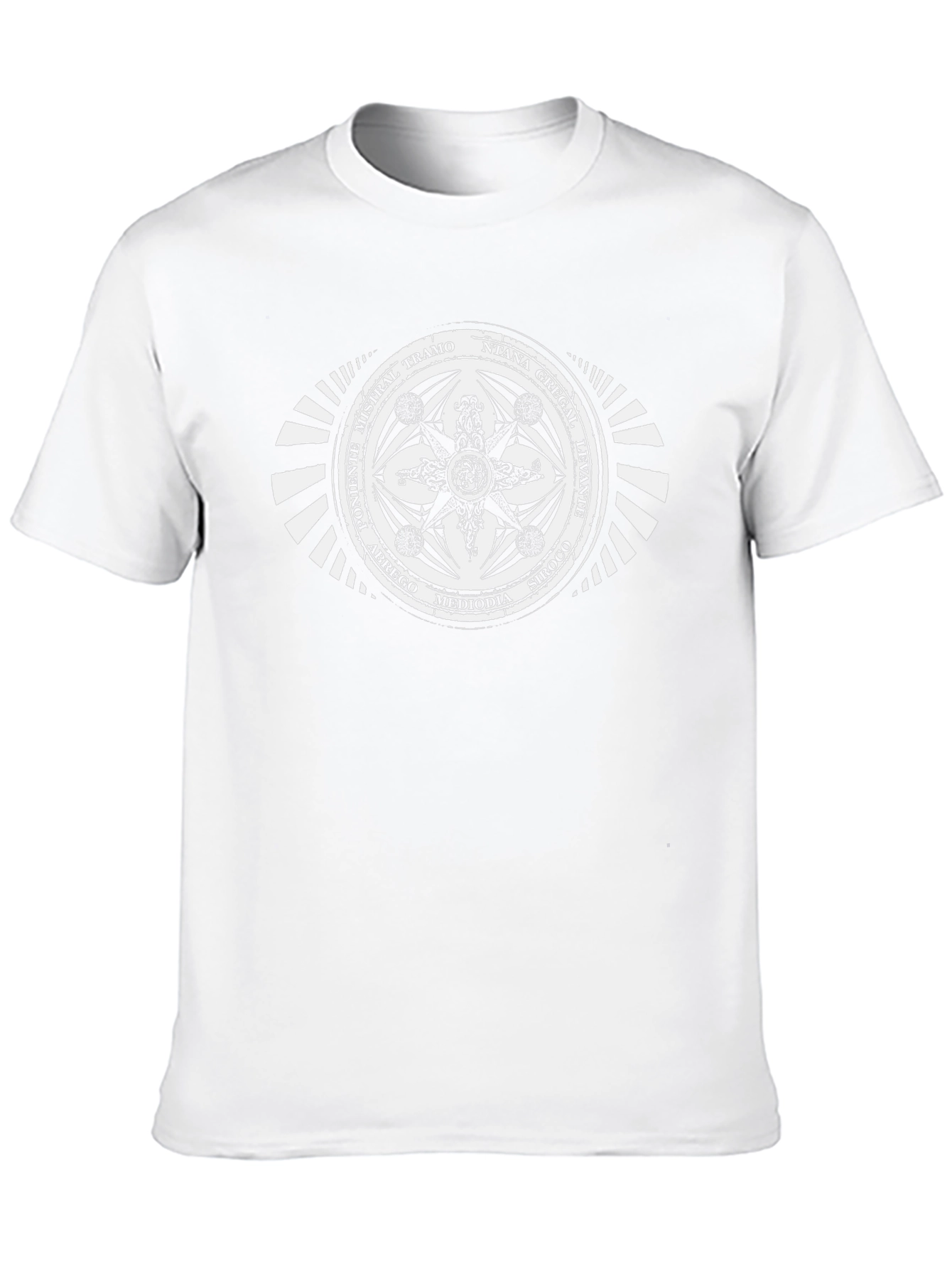 Unique Compass Rose Graphic Tee - Black Cotton