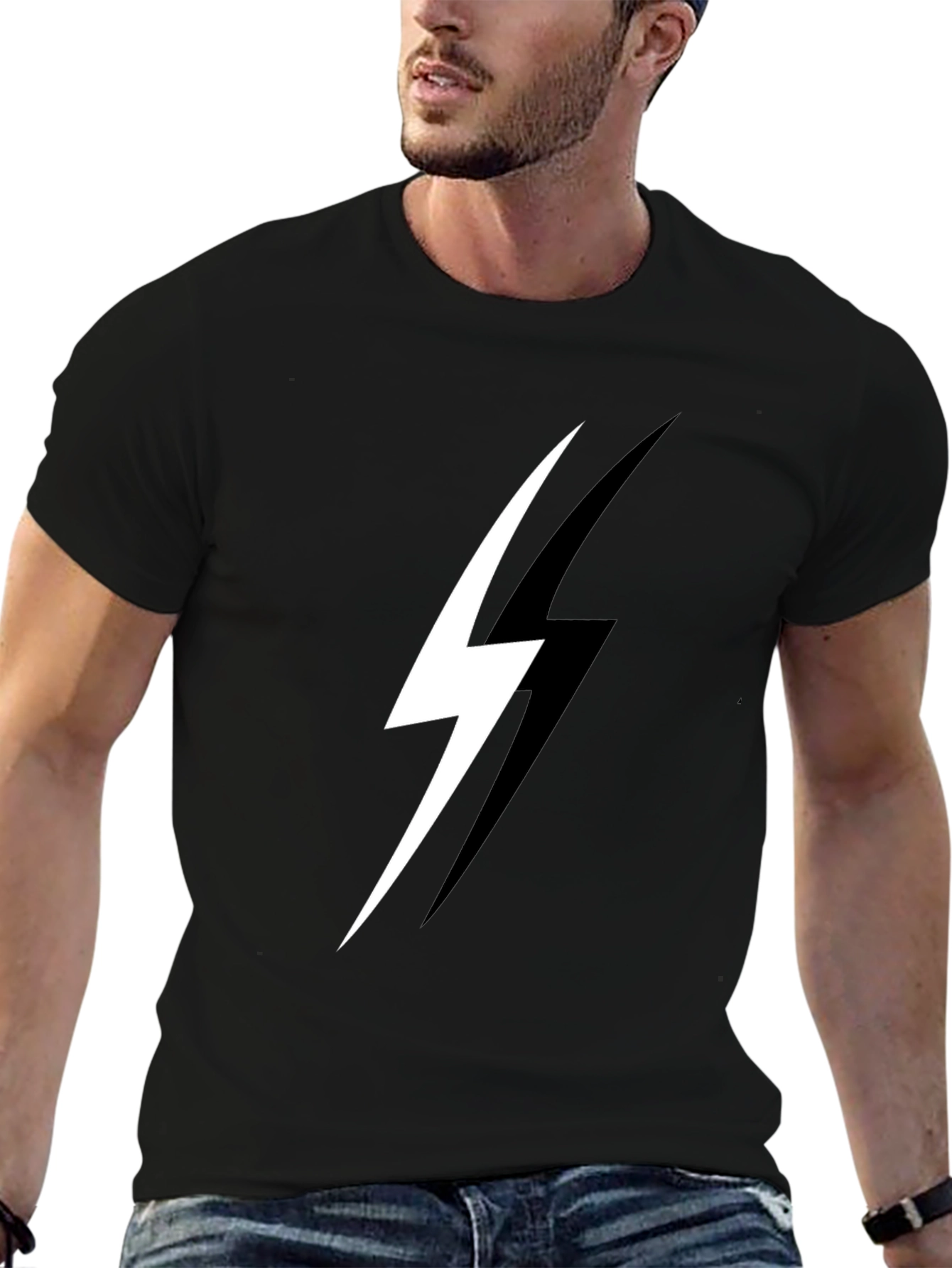 Lightning Bolt Graphic Black T-Shirt