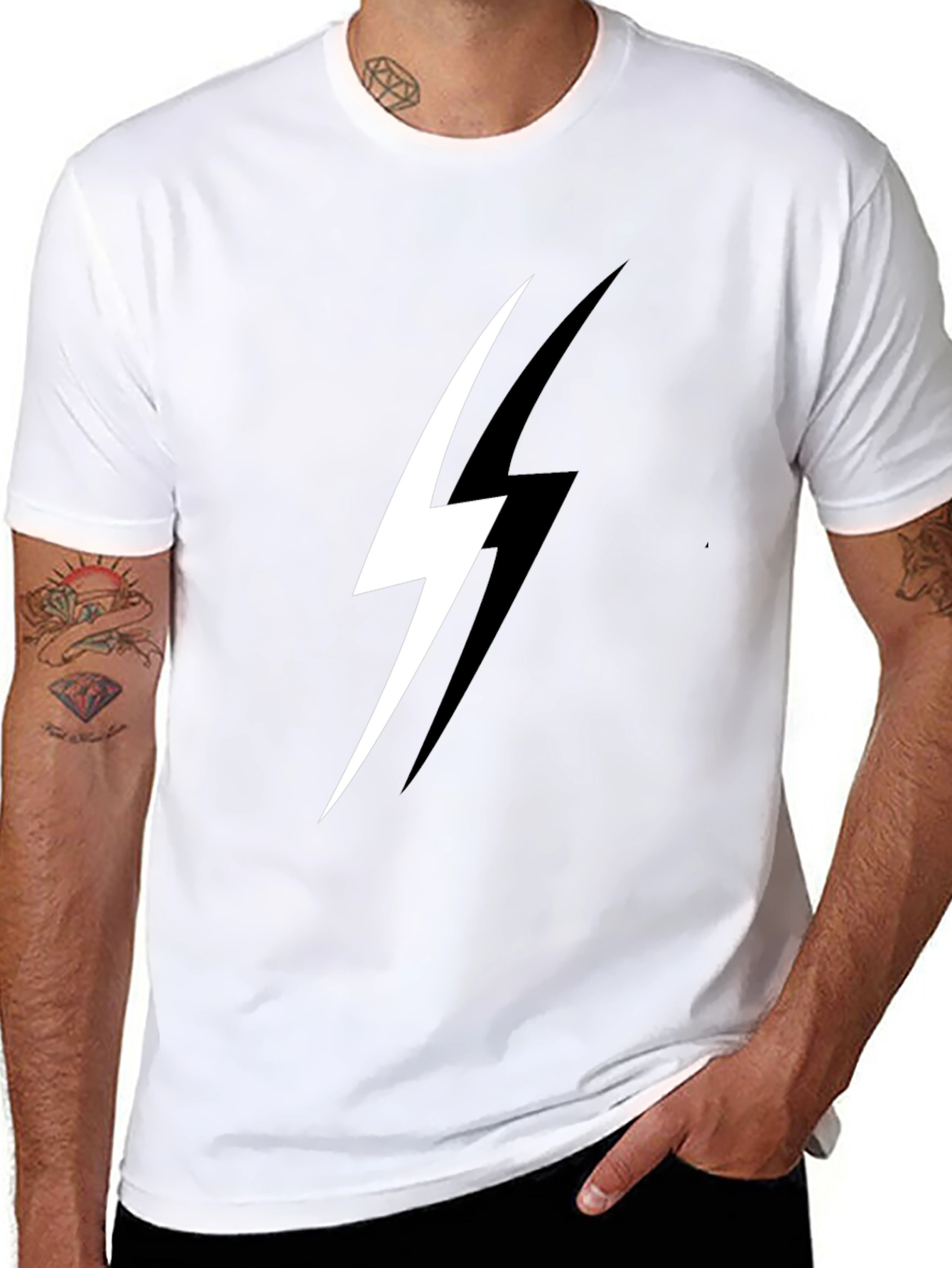 Lightning Bolt Graphic Black T-Shirt